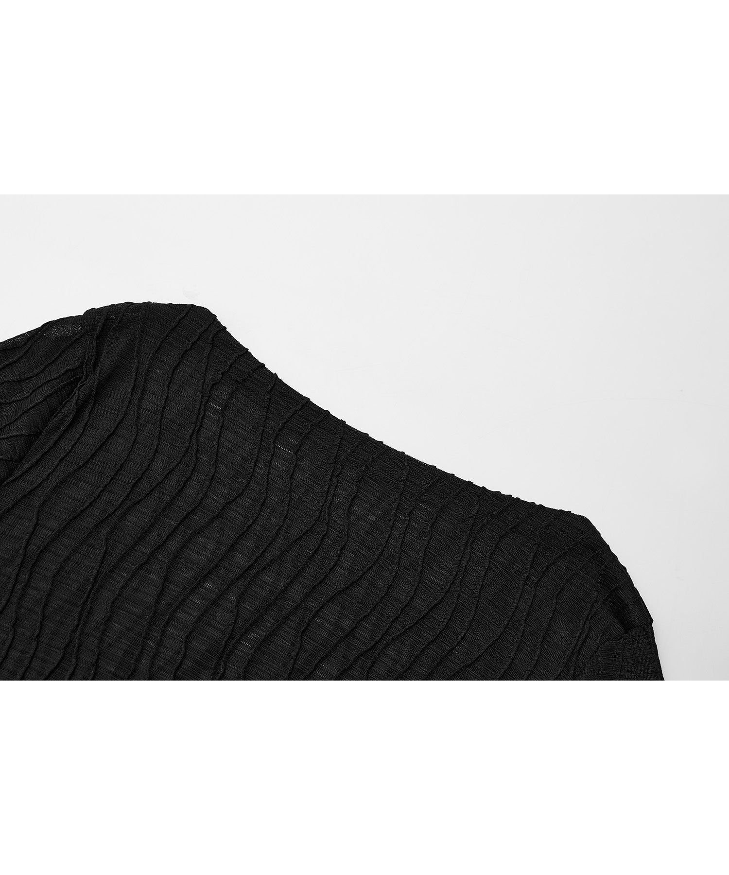 Jacquard Mesh Boat Neck Top – Sheer Long Sleeve Tee
