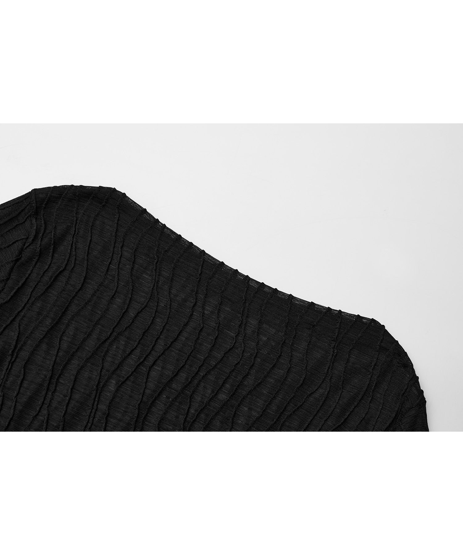 Jacquard Mesh Boat Neck Top – Sheer Long Sleeve Tee