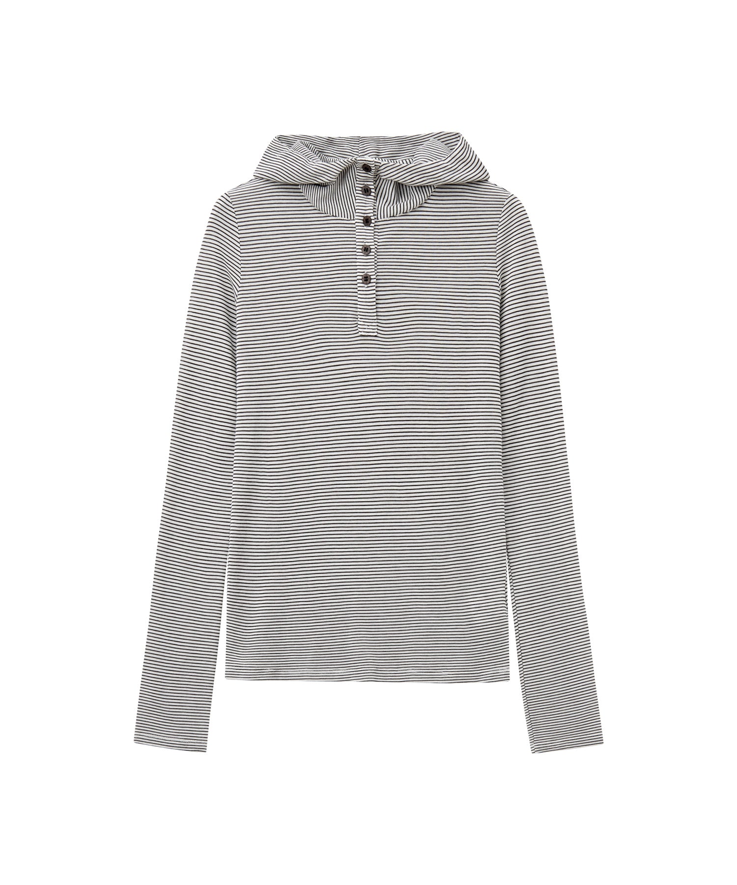 Striped Hooded Long-Sleeve Tee