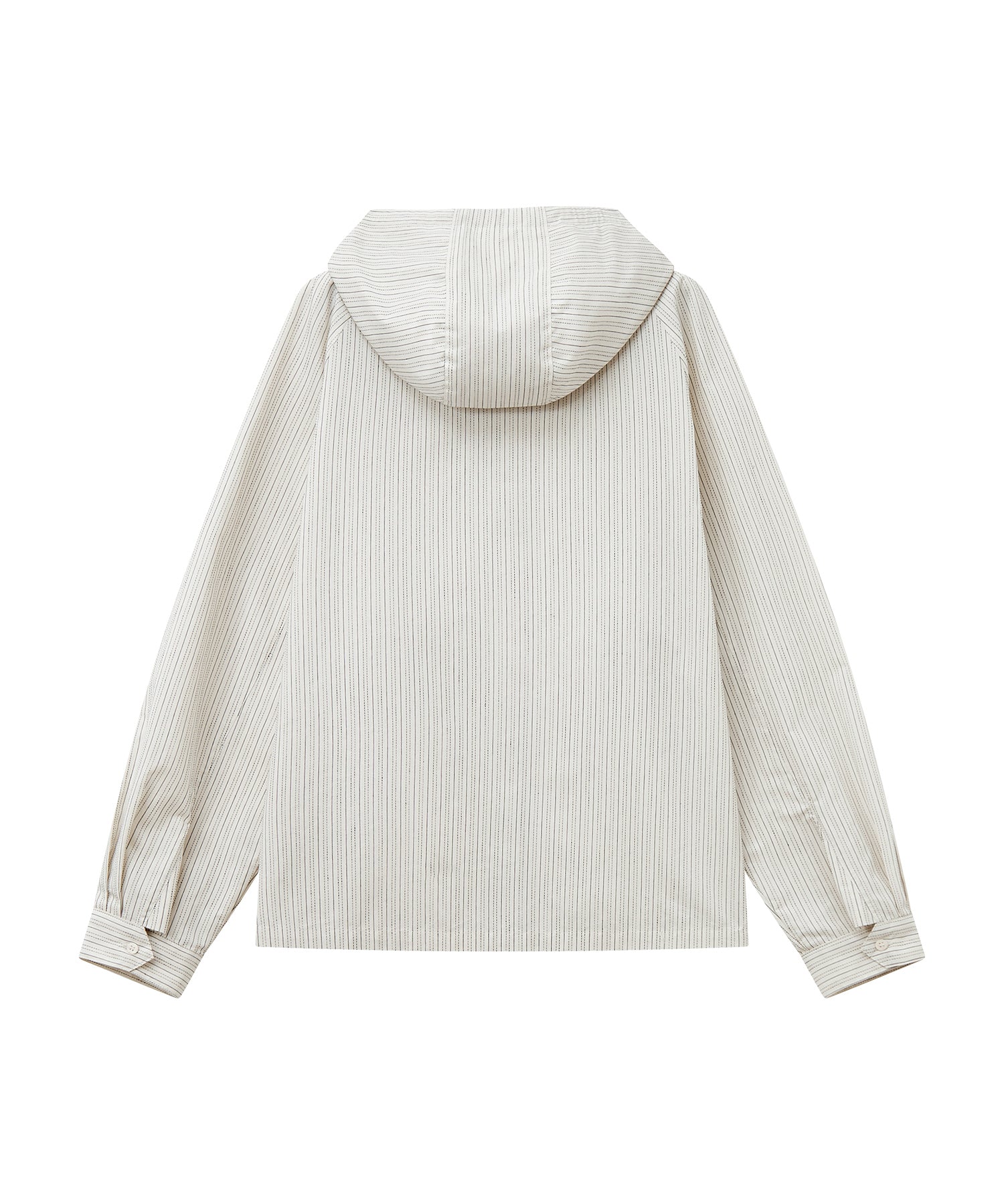 Striped Hooded Shirt Jacket – Drawstring & Relaxed Fit