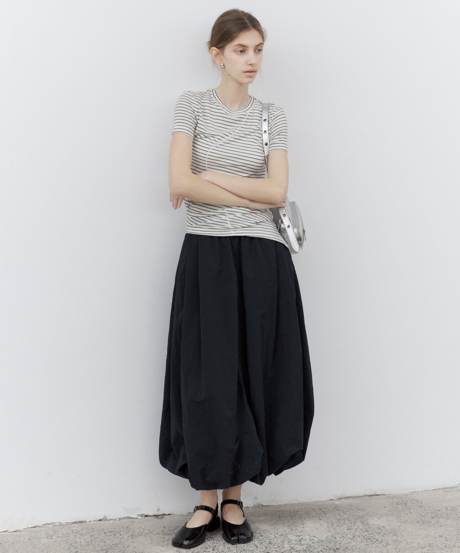 Structured Balloon Silhouette Long Skirt
