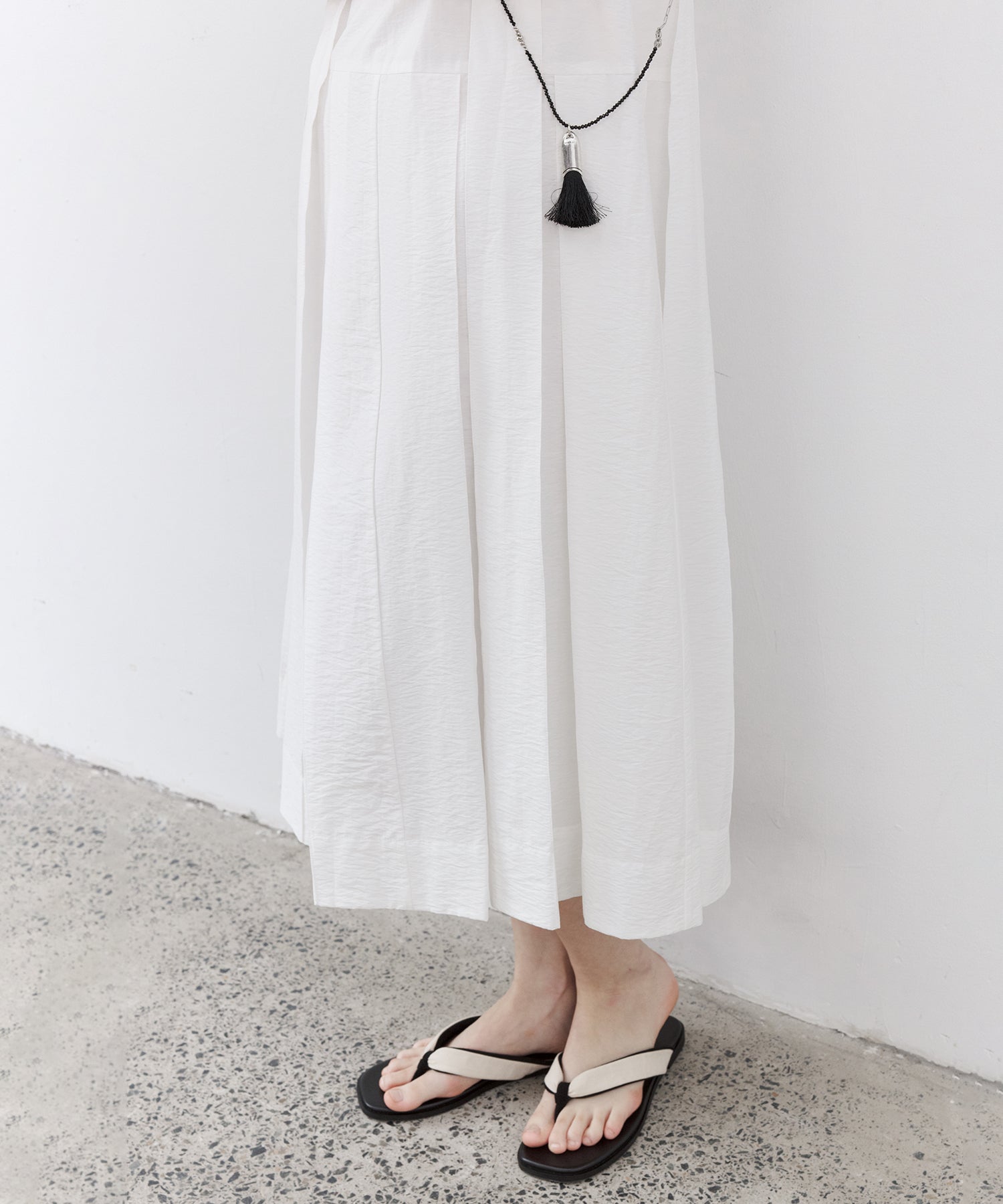 Tucked Sleeveless Long Dress