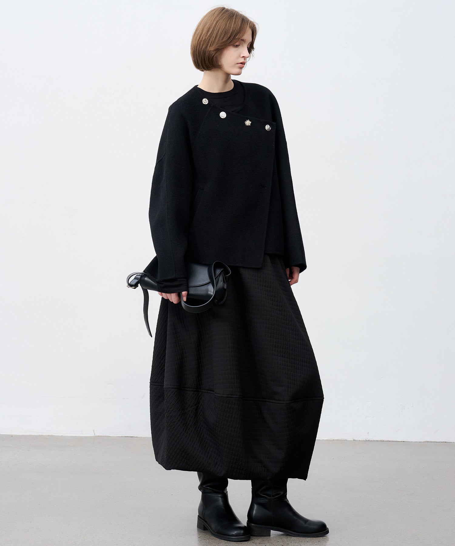 100% Wool Multi-Button Double-Face Short Coat