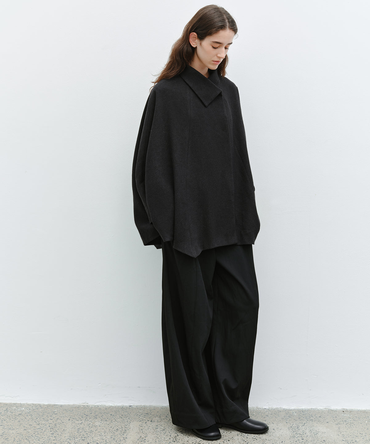 「10月下旬出荷予定」Tucked Wide Straight Slacks Pants