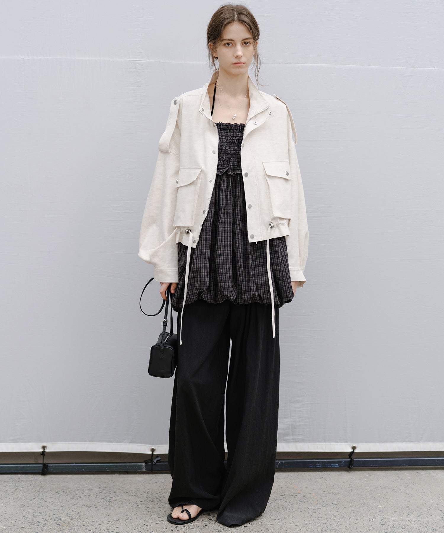 "Shipping from late February to early March" Curved Wide-Leg Drawstring Pants