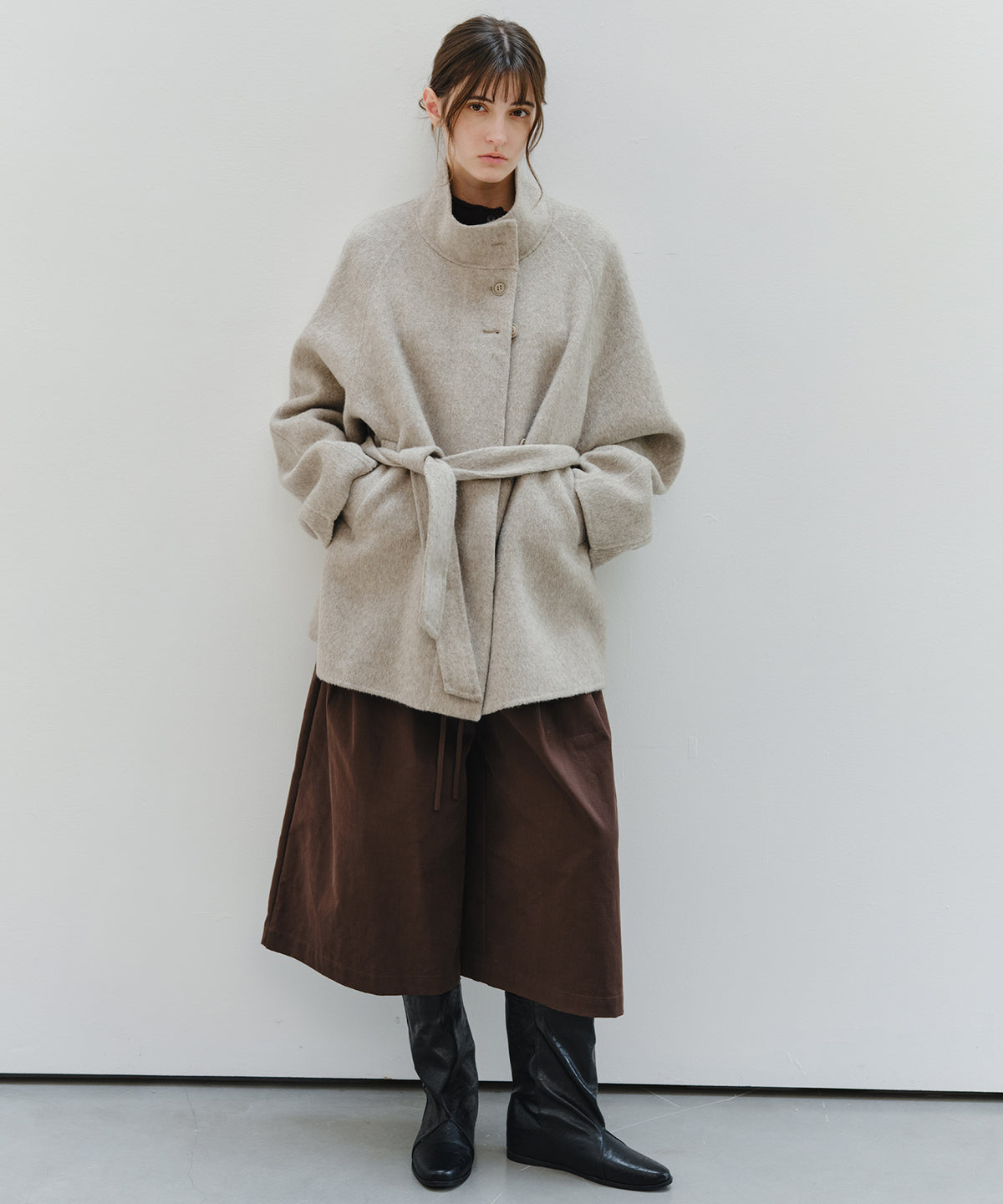 「9月下旬出荷予定」Drawstring Waist Wide Midi Pants