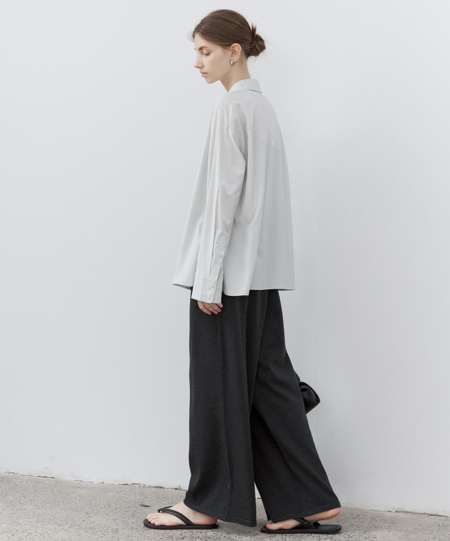 Drawstring Knit Wide Pants