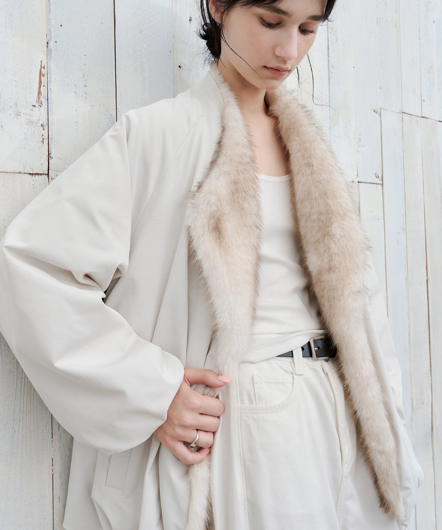 Faux Fur Collar Balloon Down Jacket