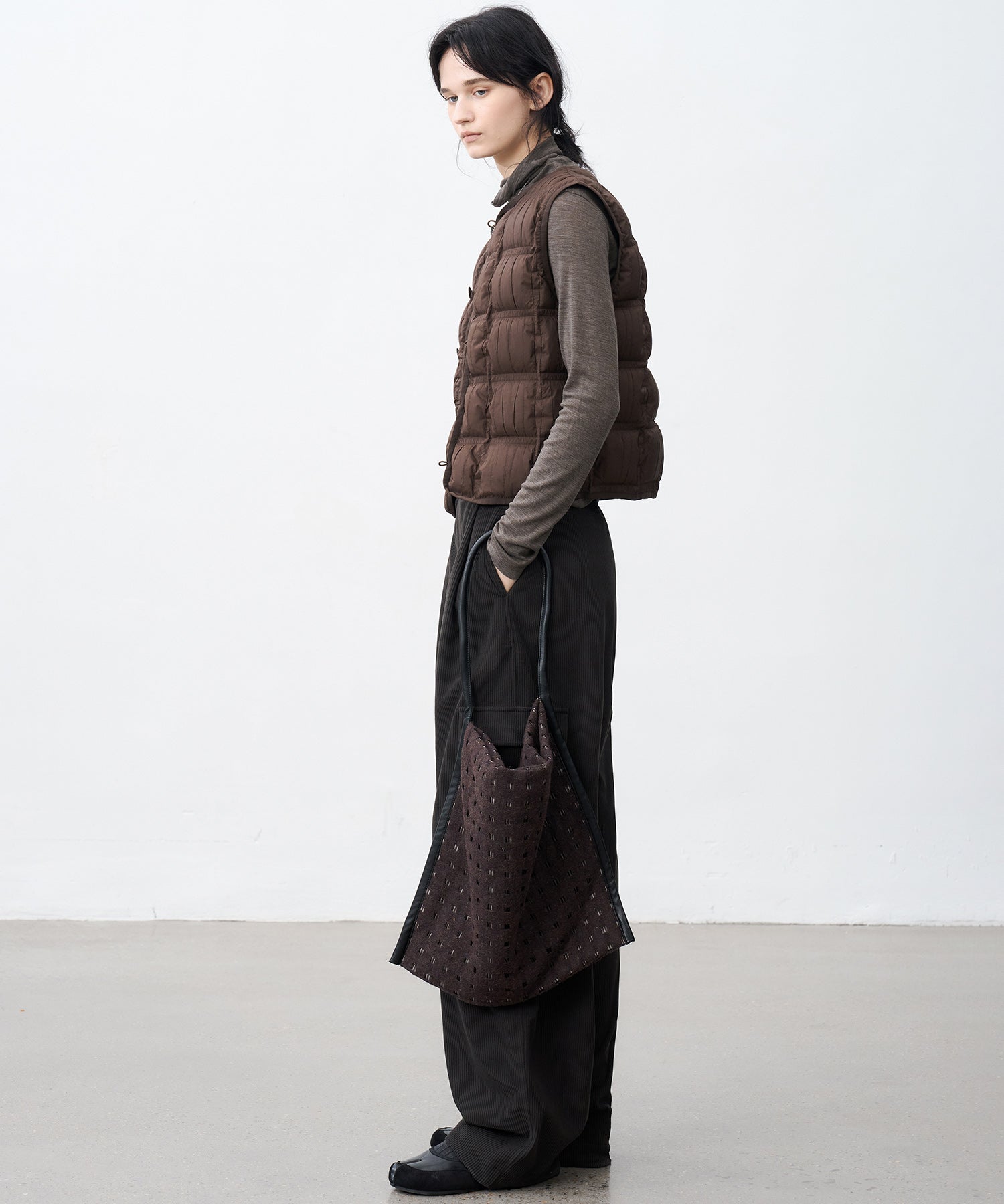 Cut-Out Layered Tote Bag