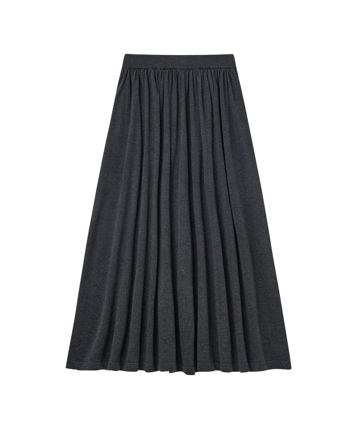 Elegant Flowy Flared Knit Midi Skirt