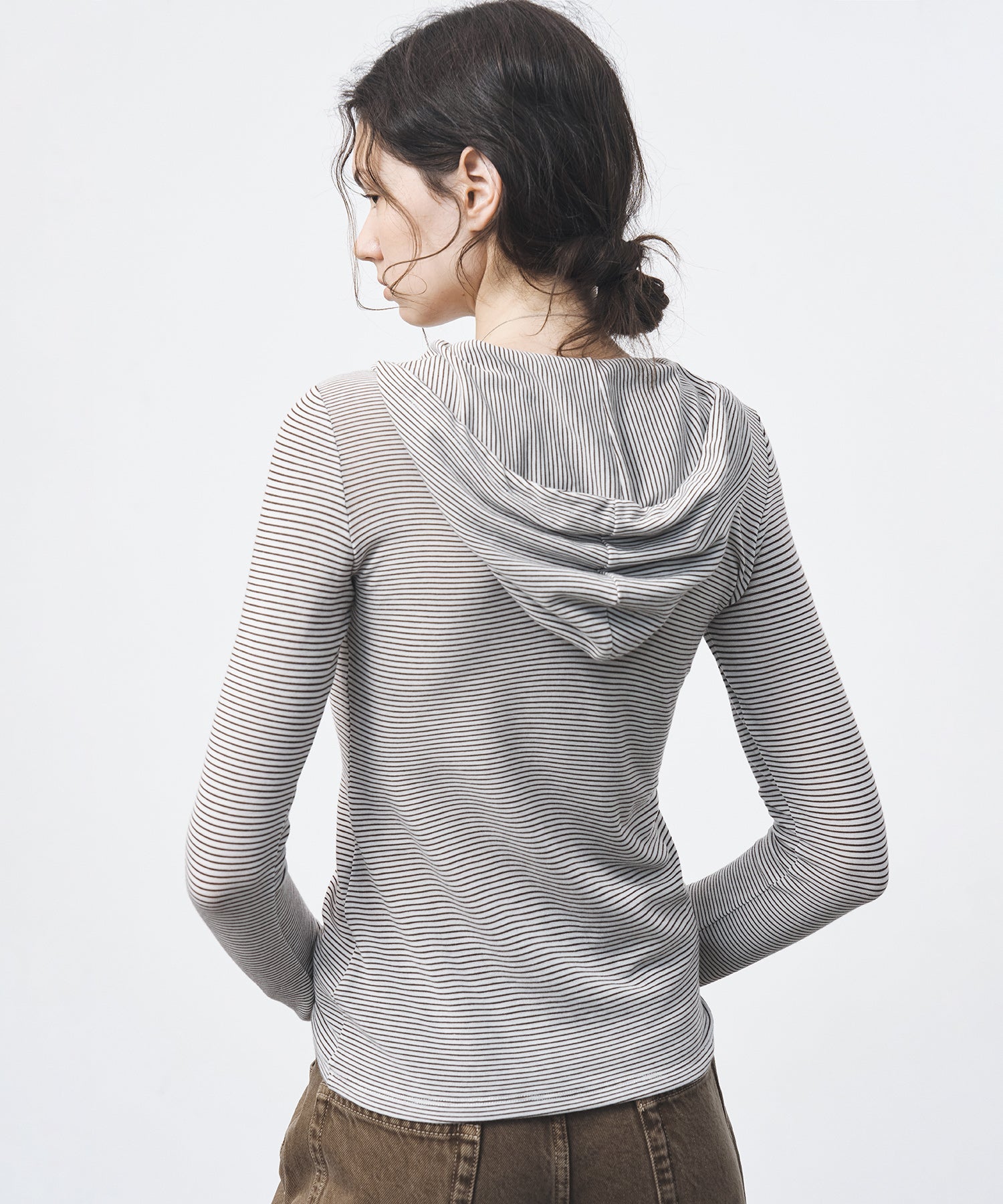 Striped Hooded Long-Sleeve Tee