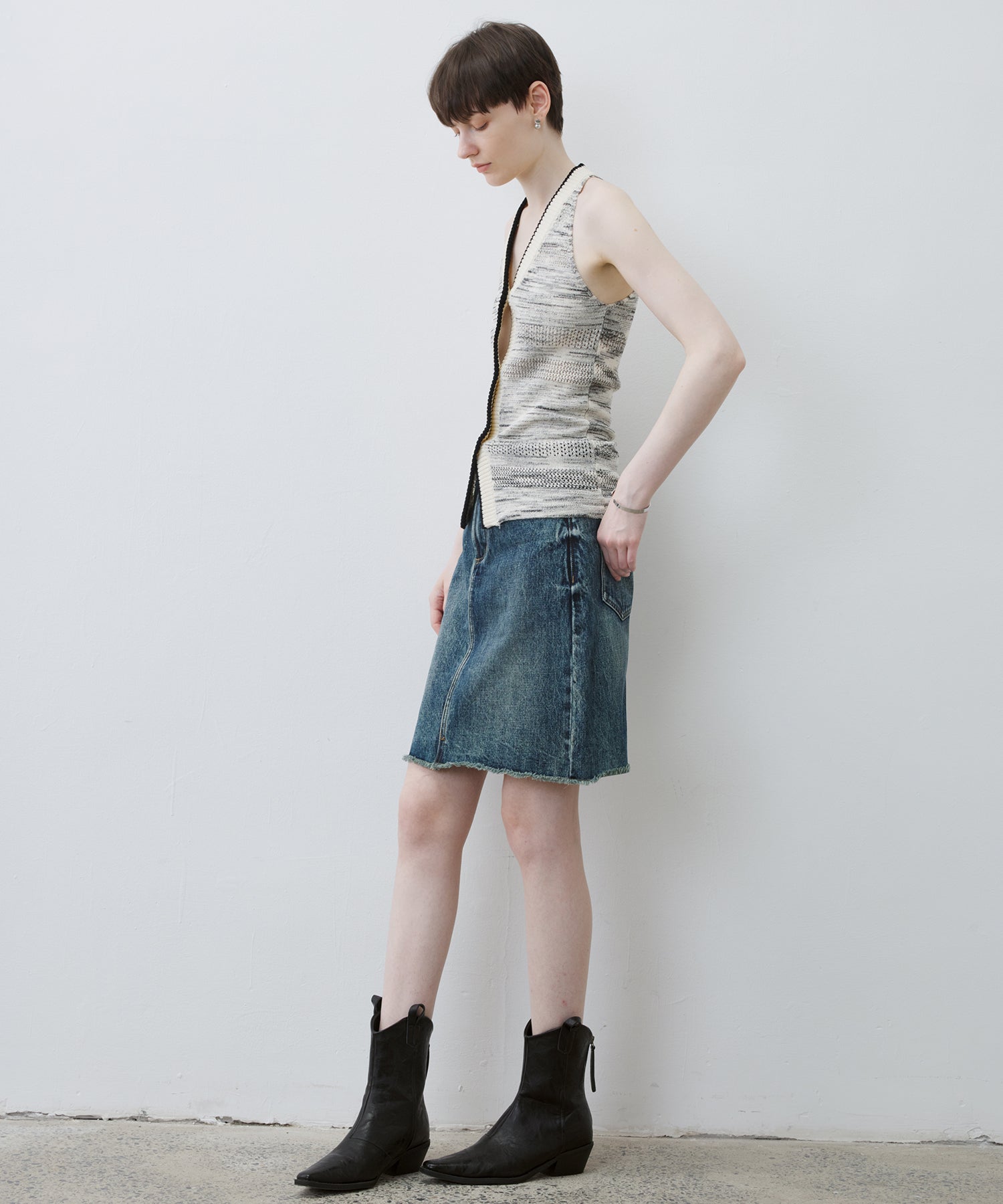 Melange Halter Knit Top