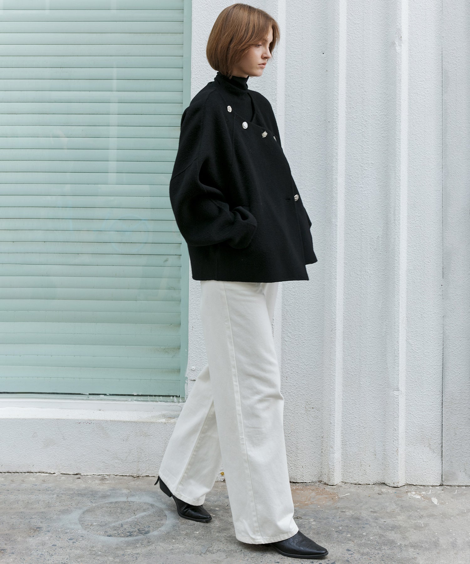 100% Wool Multi-Button Double-Face Short Coat