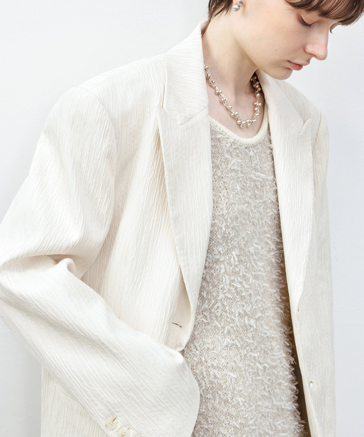 Textured Oversized Tailored Jacket