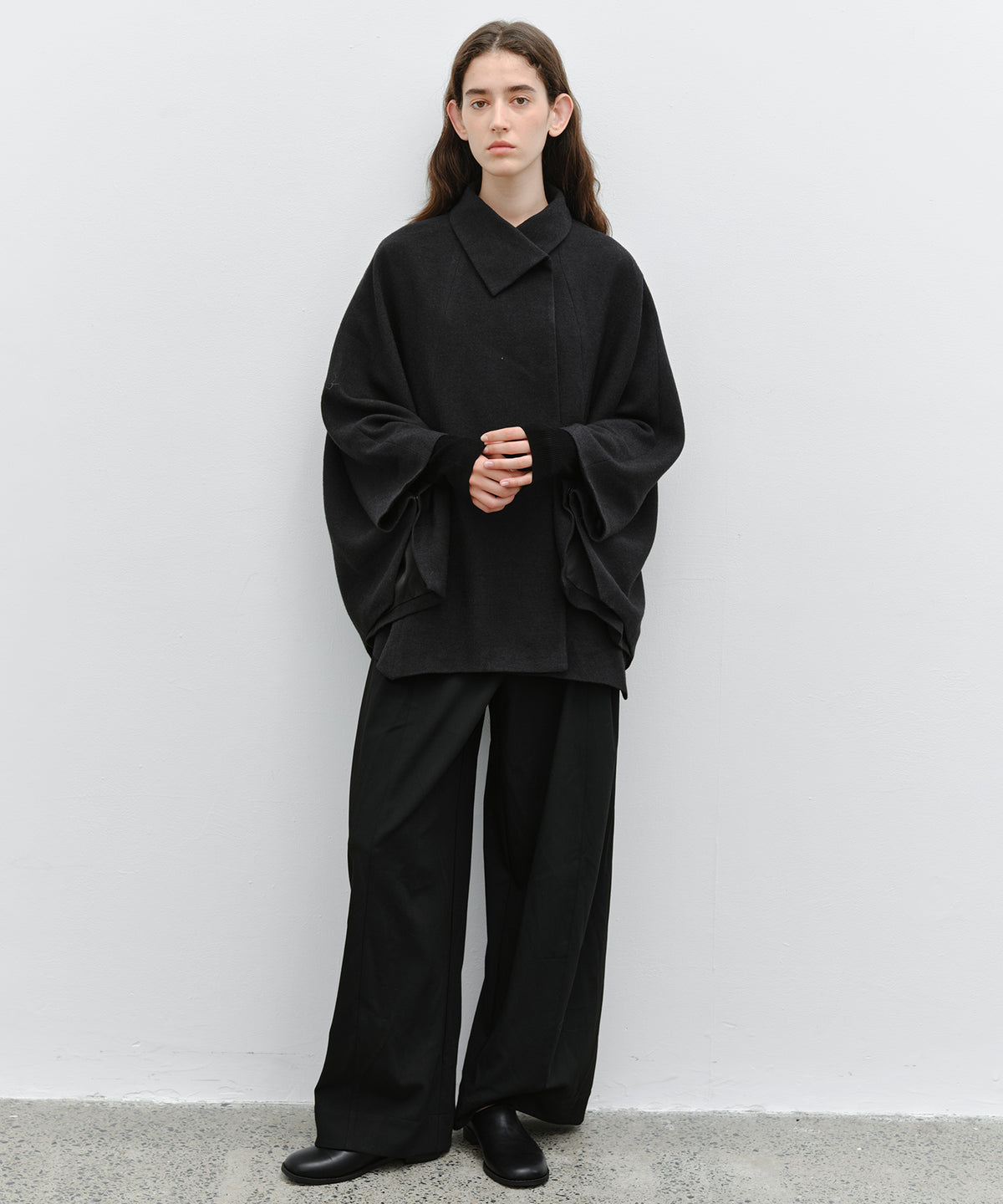 「10月下旬出荷予定」Tucked Wide Straight Slacks Pants