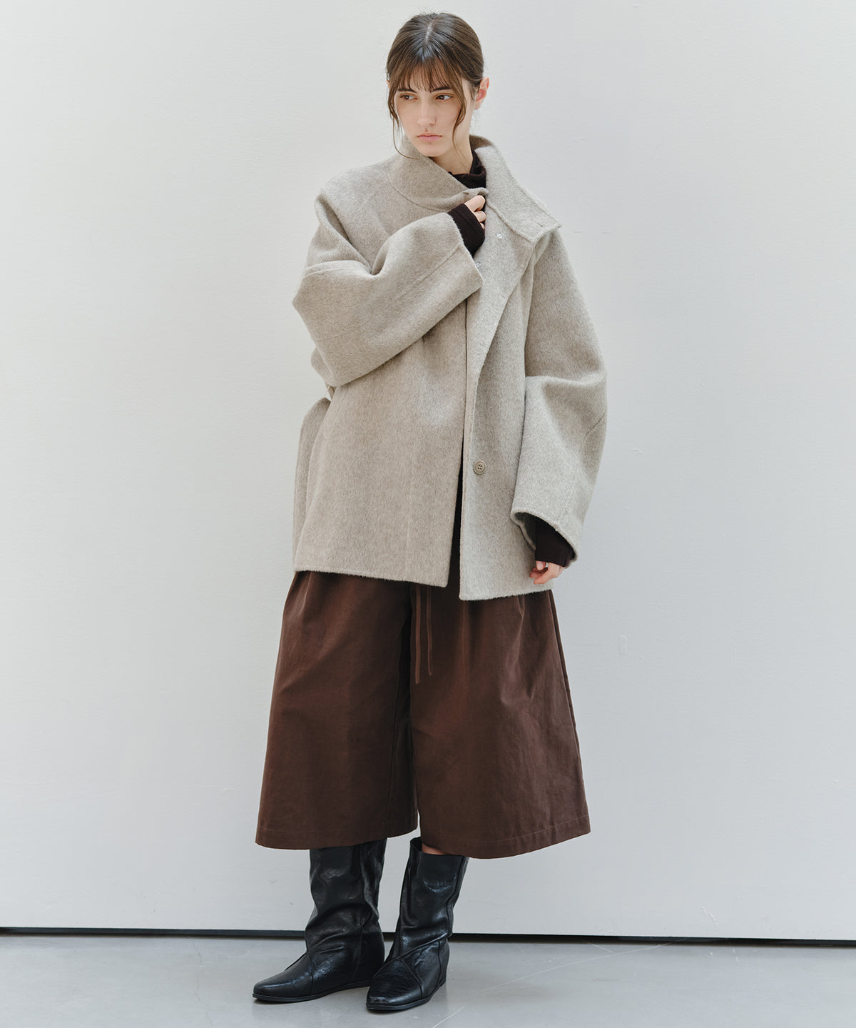 「9月下旬出荷予定」Drawstring Waist Wide Midi Pants