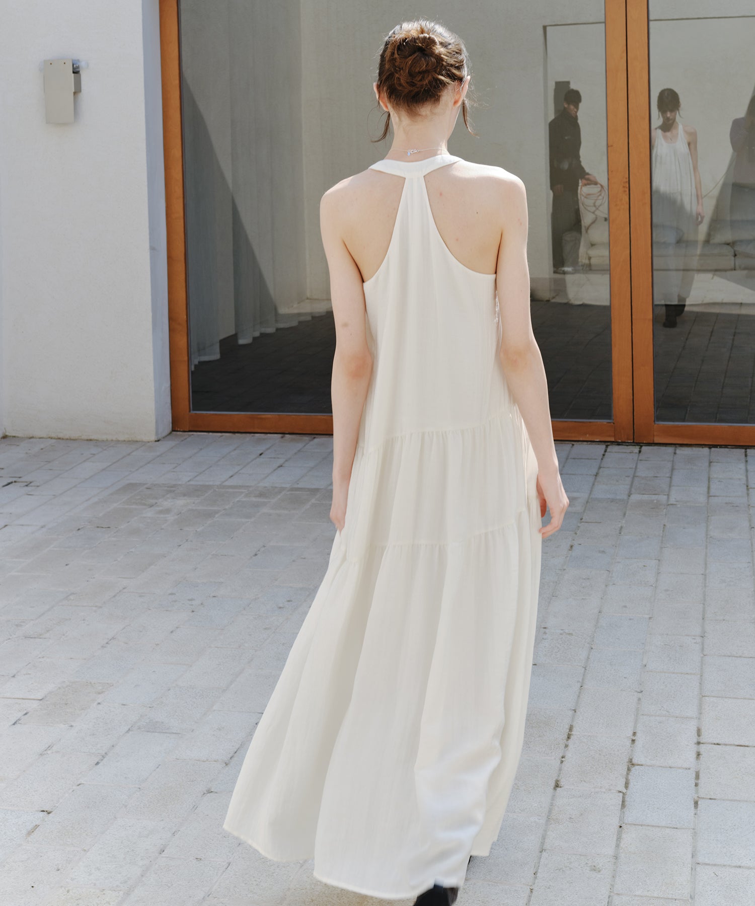 「7月上旬~中旬出荷」Halter Neck Tiered Maxi Dress