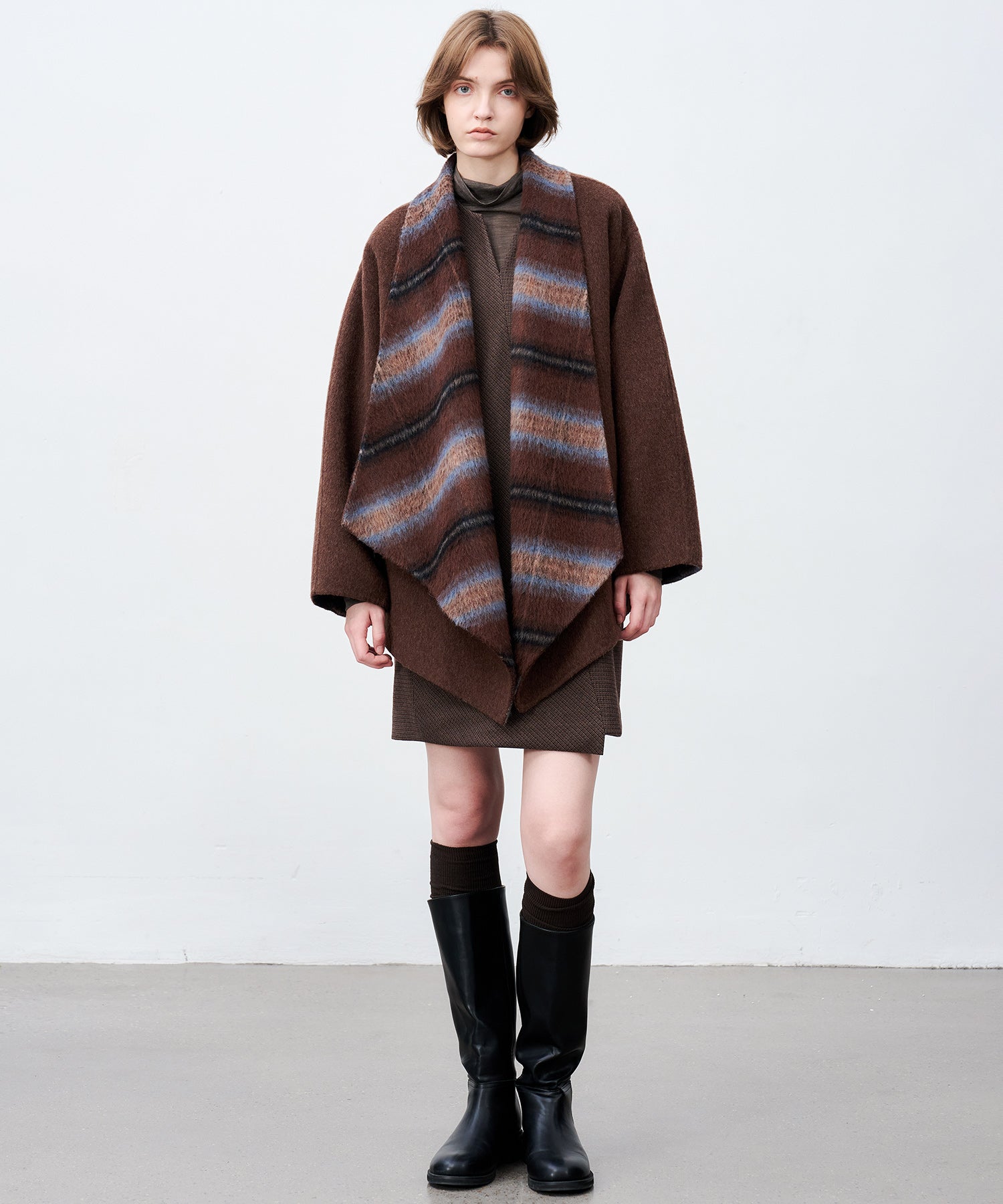 Jacquard Check Straight Jumper Dress