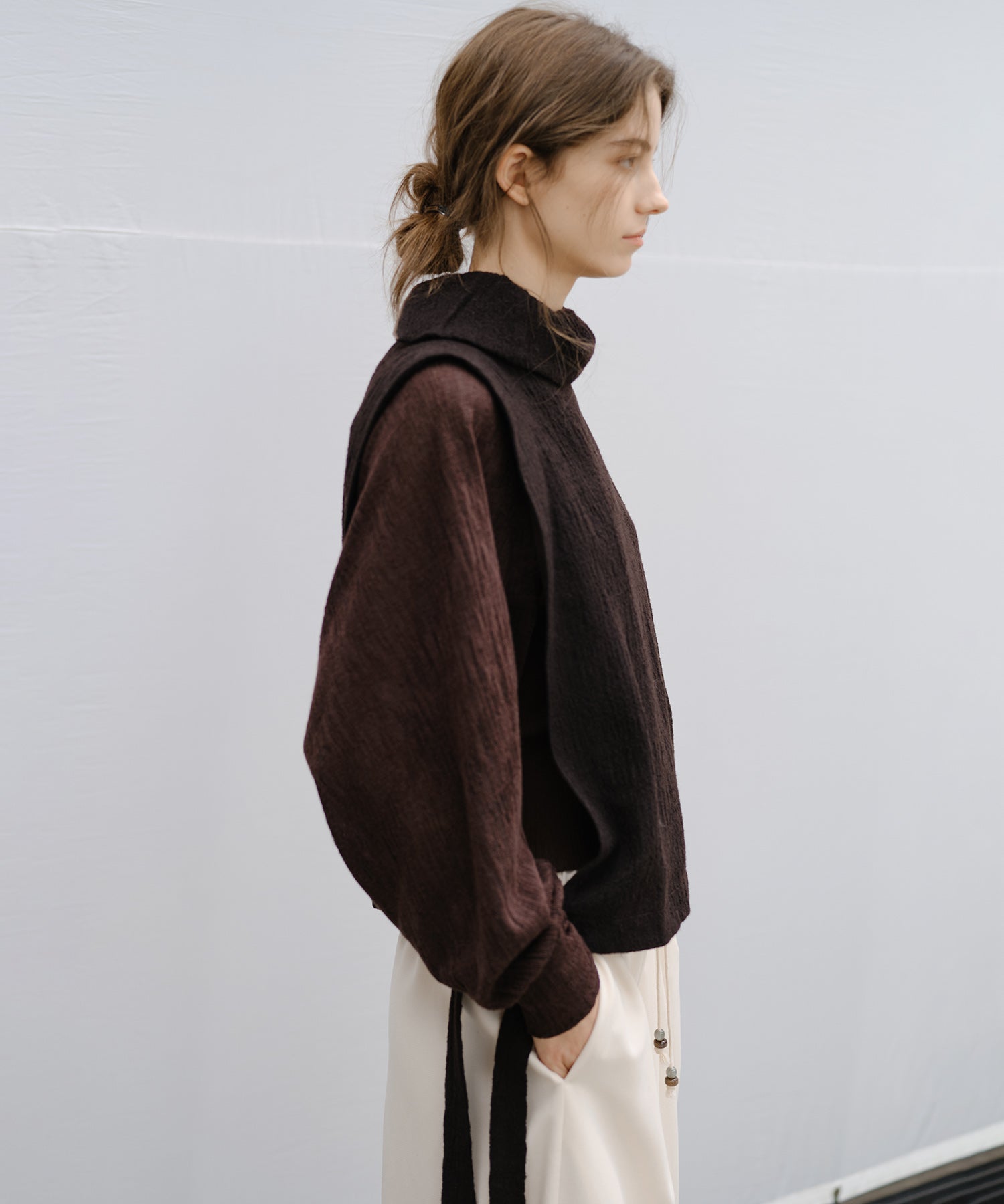 "Shipping from late February to early March" Textured Sheer Bolero Cardigan