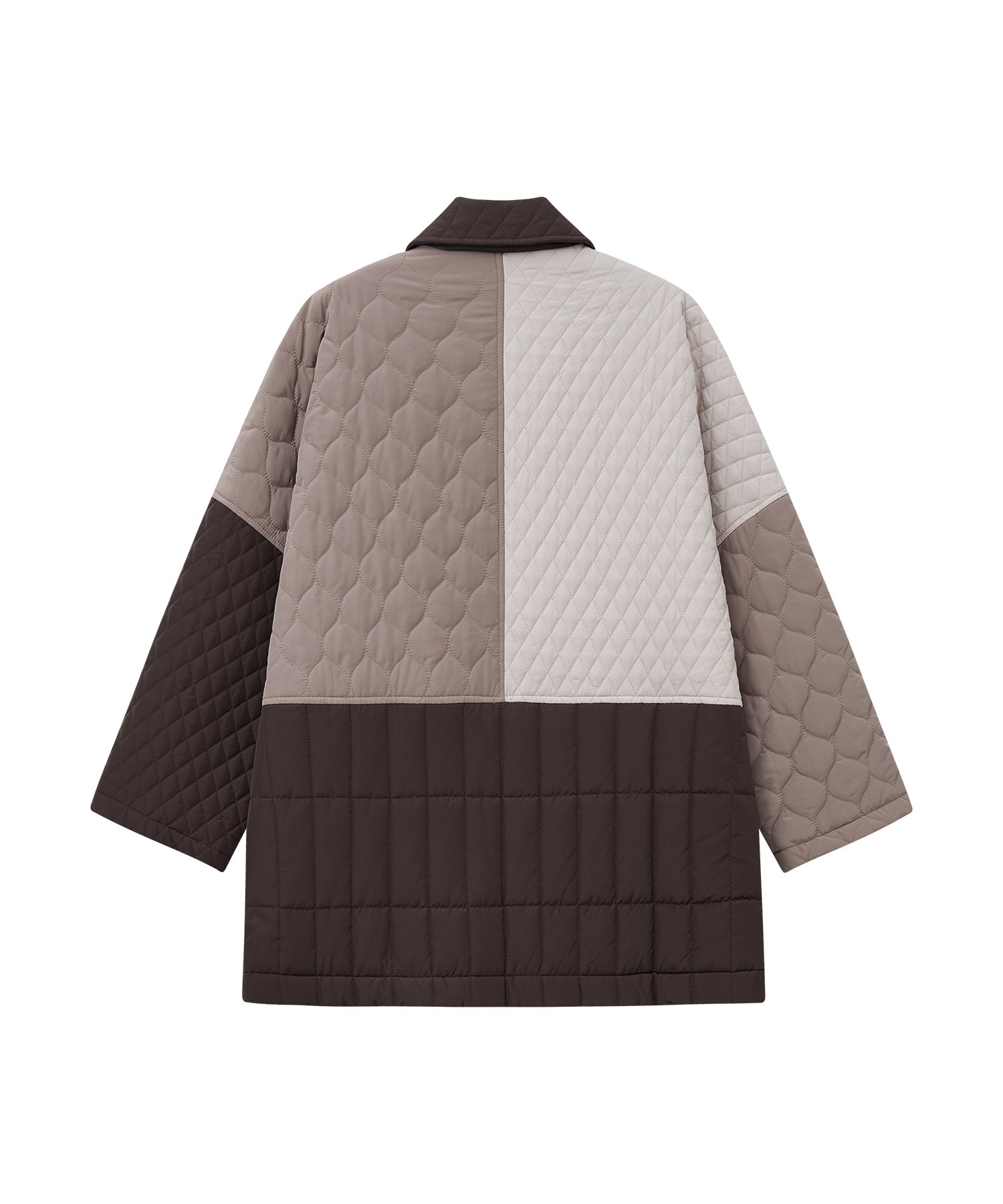Geometric Colorblock Quilted Jacket