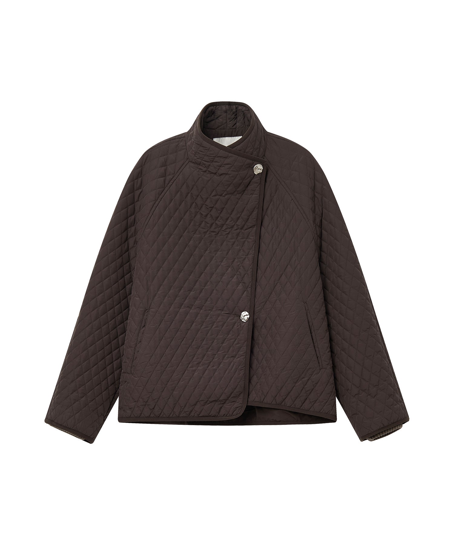 Asym Collar Quilted Padded Jacket