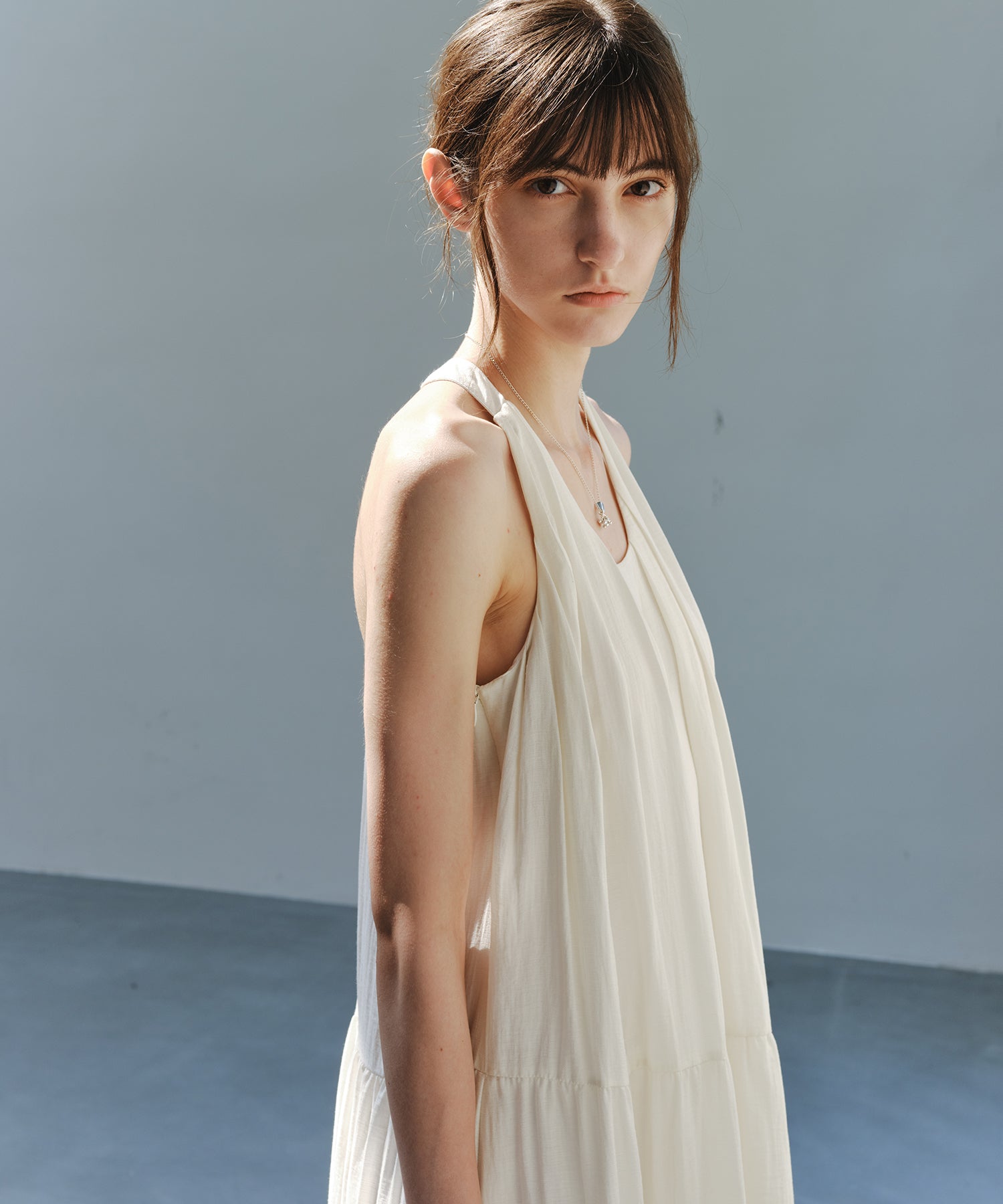 「7月上旬~中旬出荷」Halter Neck Tiered Maxi Dress