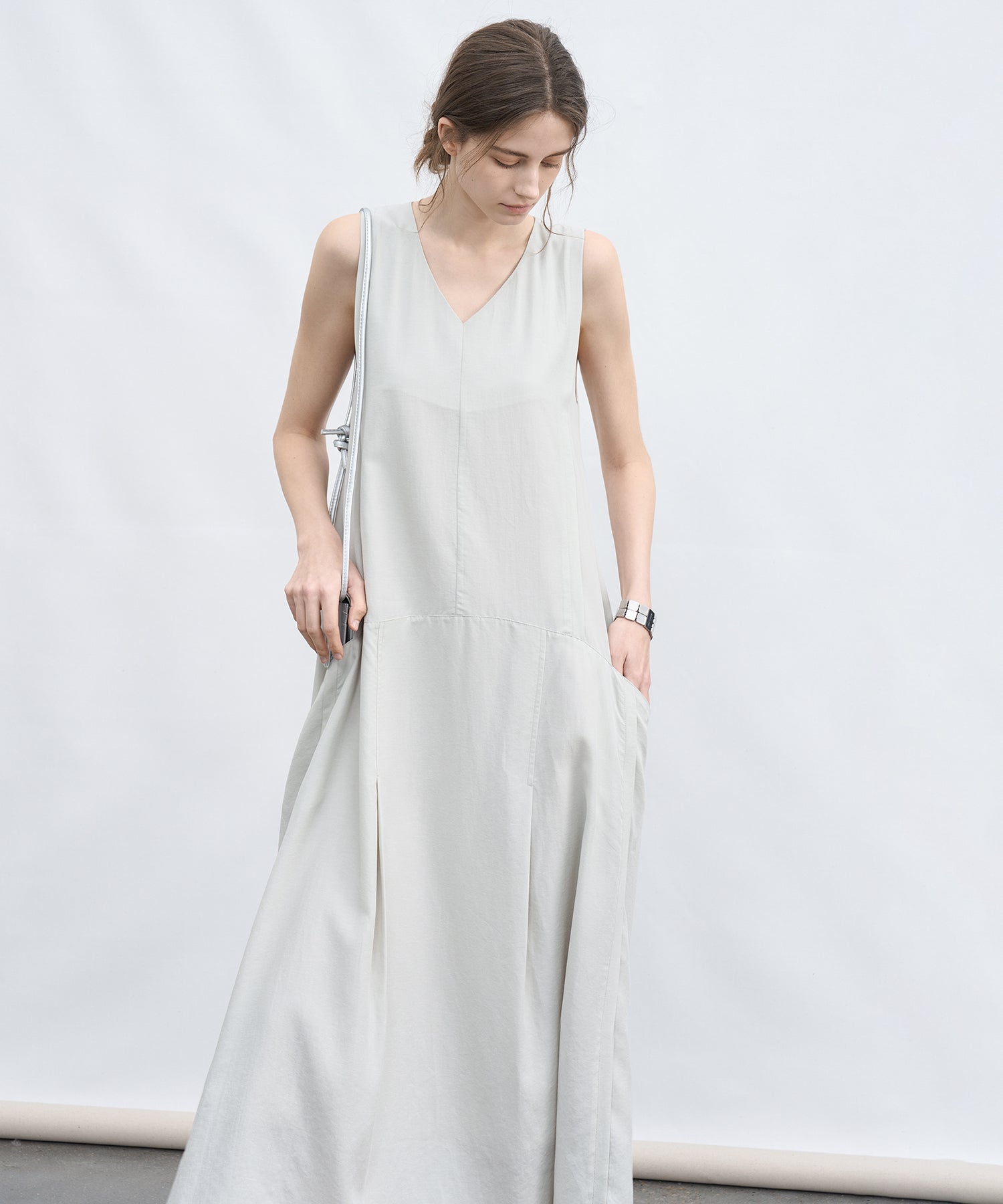 Sleeveless V-Neck A-Line Dress