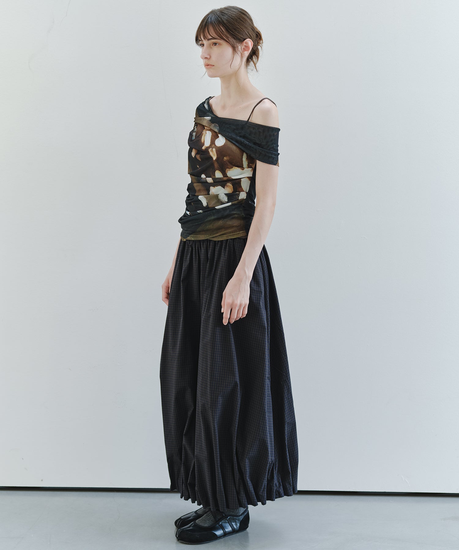 「7月上旬~中旬出荷」Tucked Balloon Hem Maxi Skirt