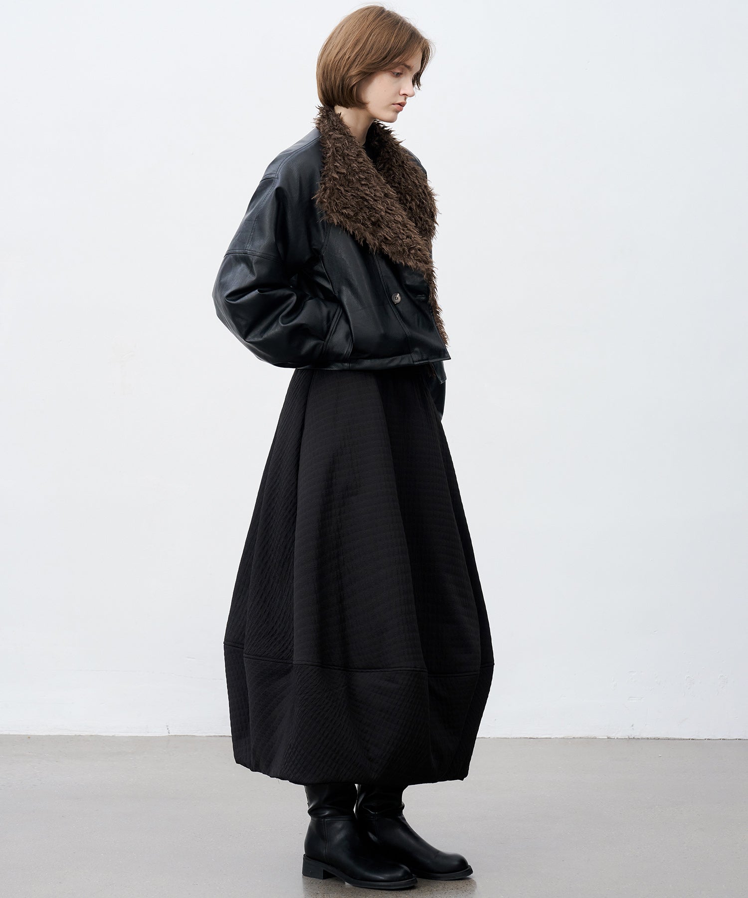 Jacquard Quilted Balloon Skirt
