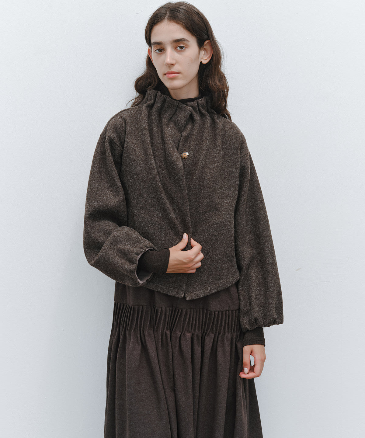 「10月下旬出荷予定」Wool-Like Balloon Flare Skirt