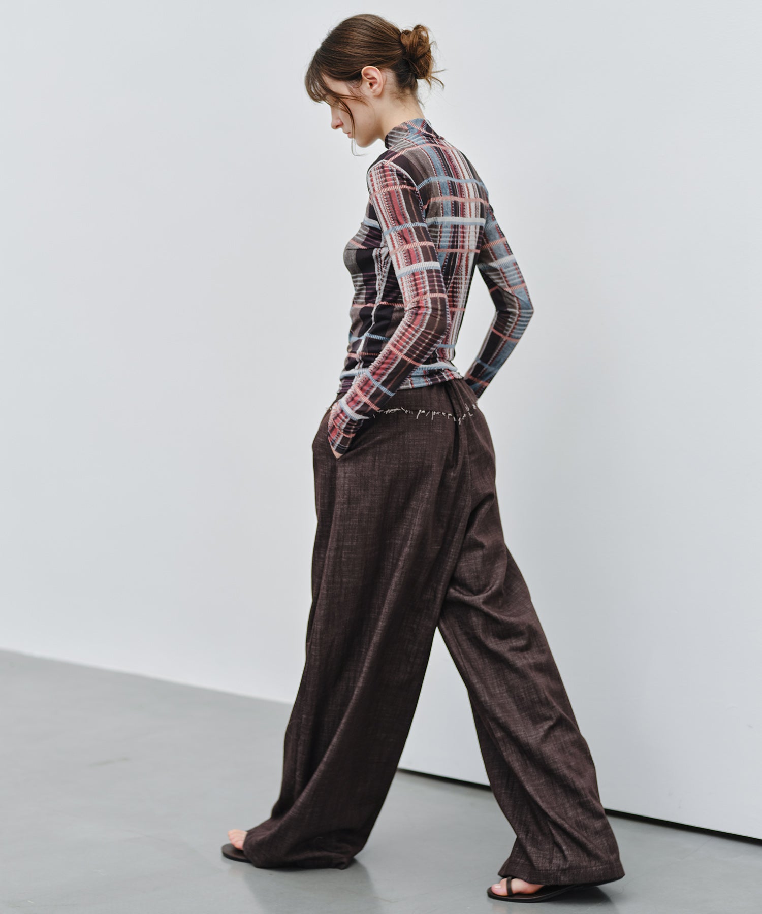 「9月下旬出荷予定」Paneled Drawstring Wide Pants