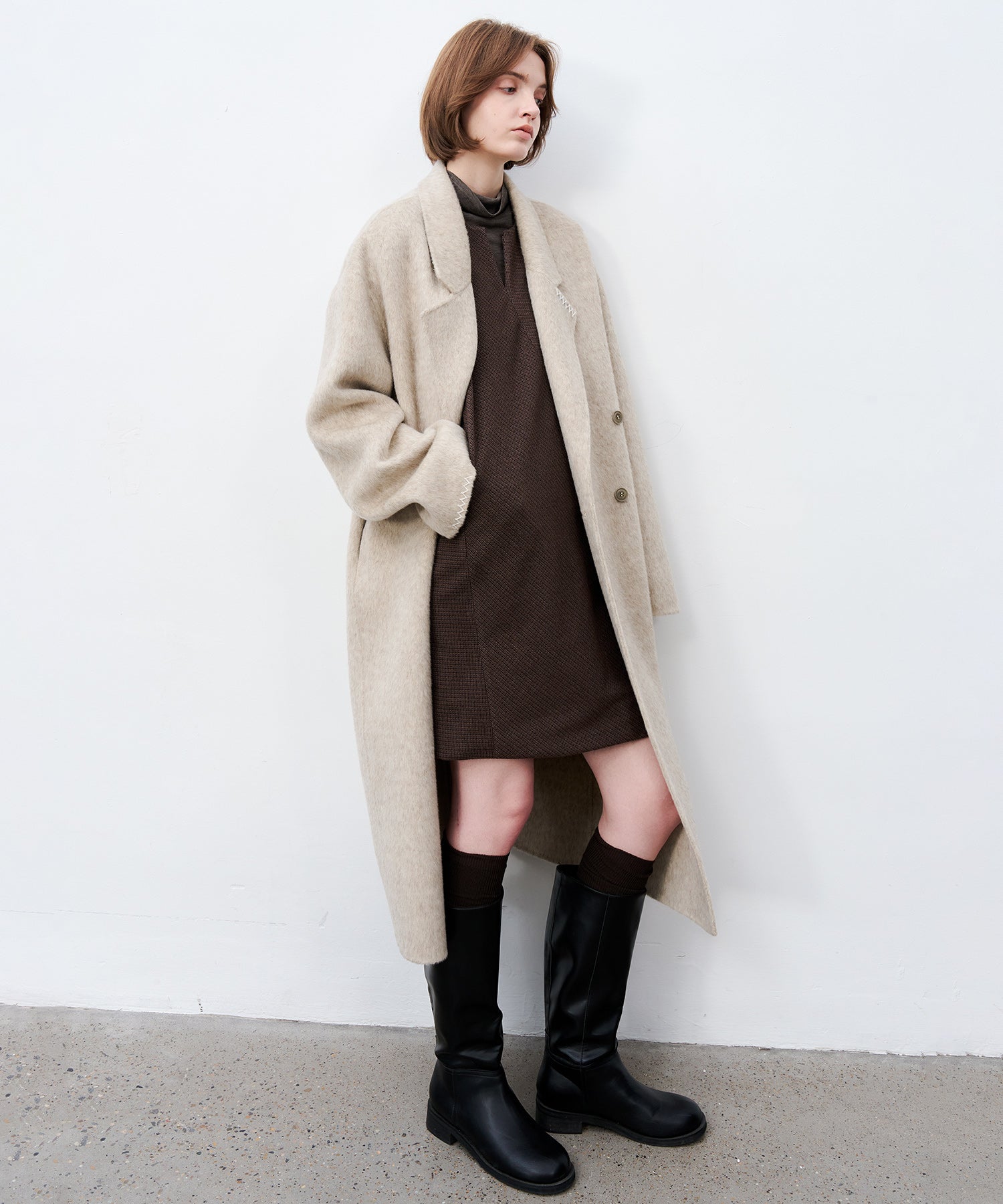 Jacquard Check Straight Jumper Dress