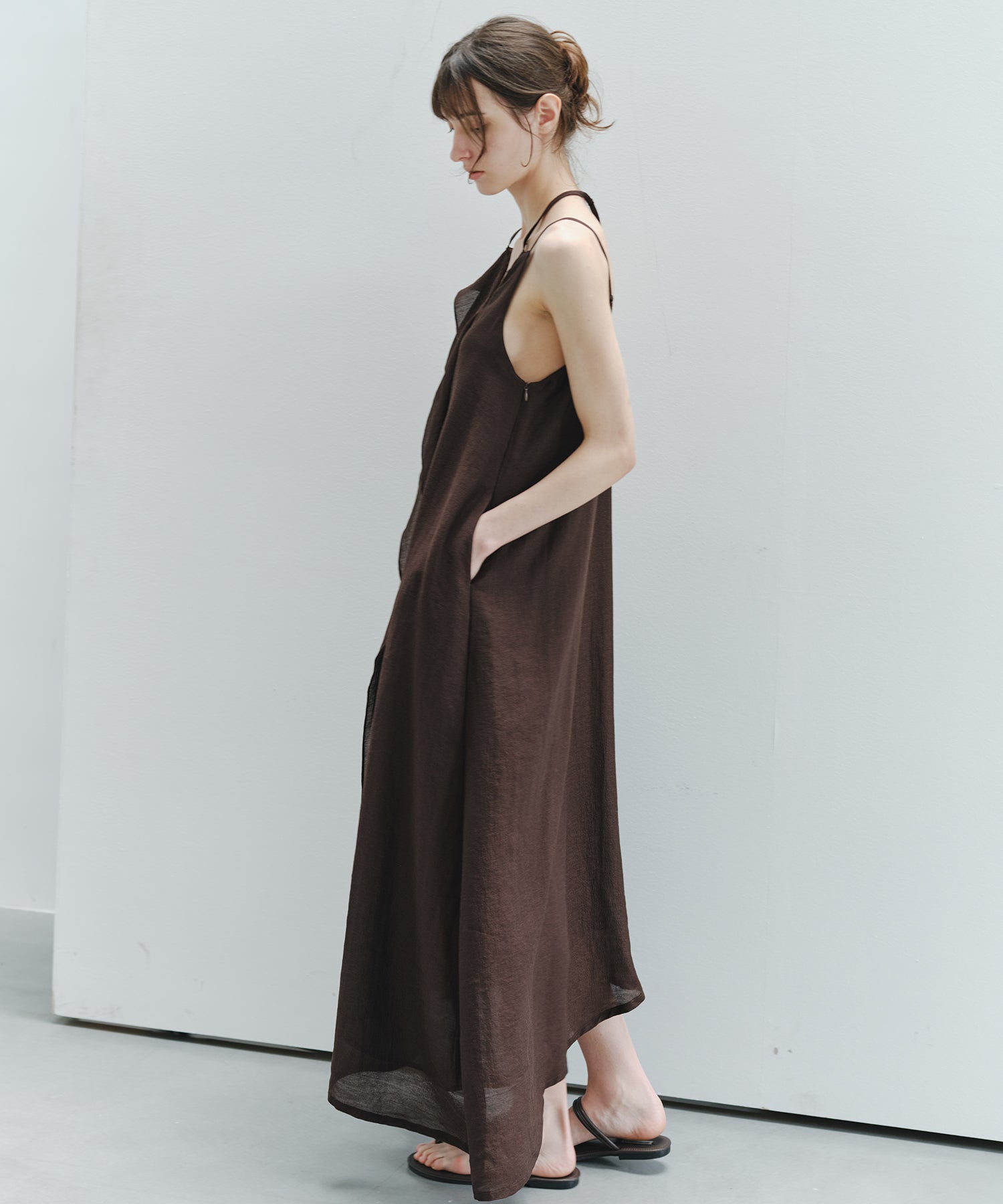 「6月上旬~中旬出荷」Asymmetrical Layered Cami Dress