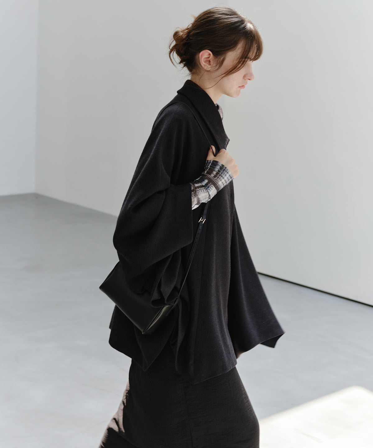 「9月下旬出荷予定」Vintage Check Sheer High Neck Top