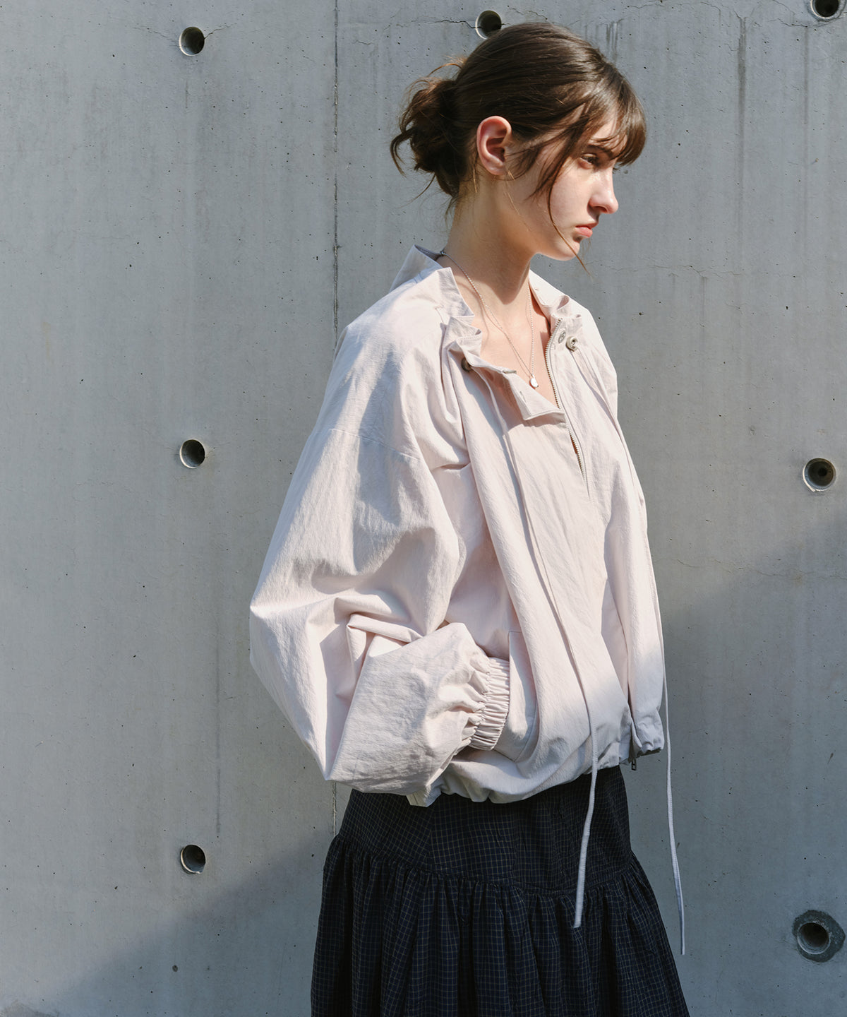 「9月下旬出荷予定」Drawstring Gathered Cropped Blouson