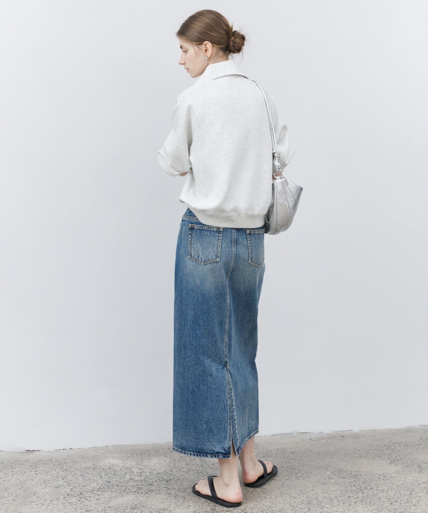 Used Wash I-Line Denim Long Skirt