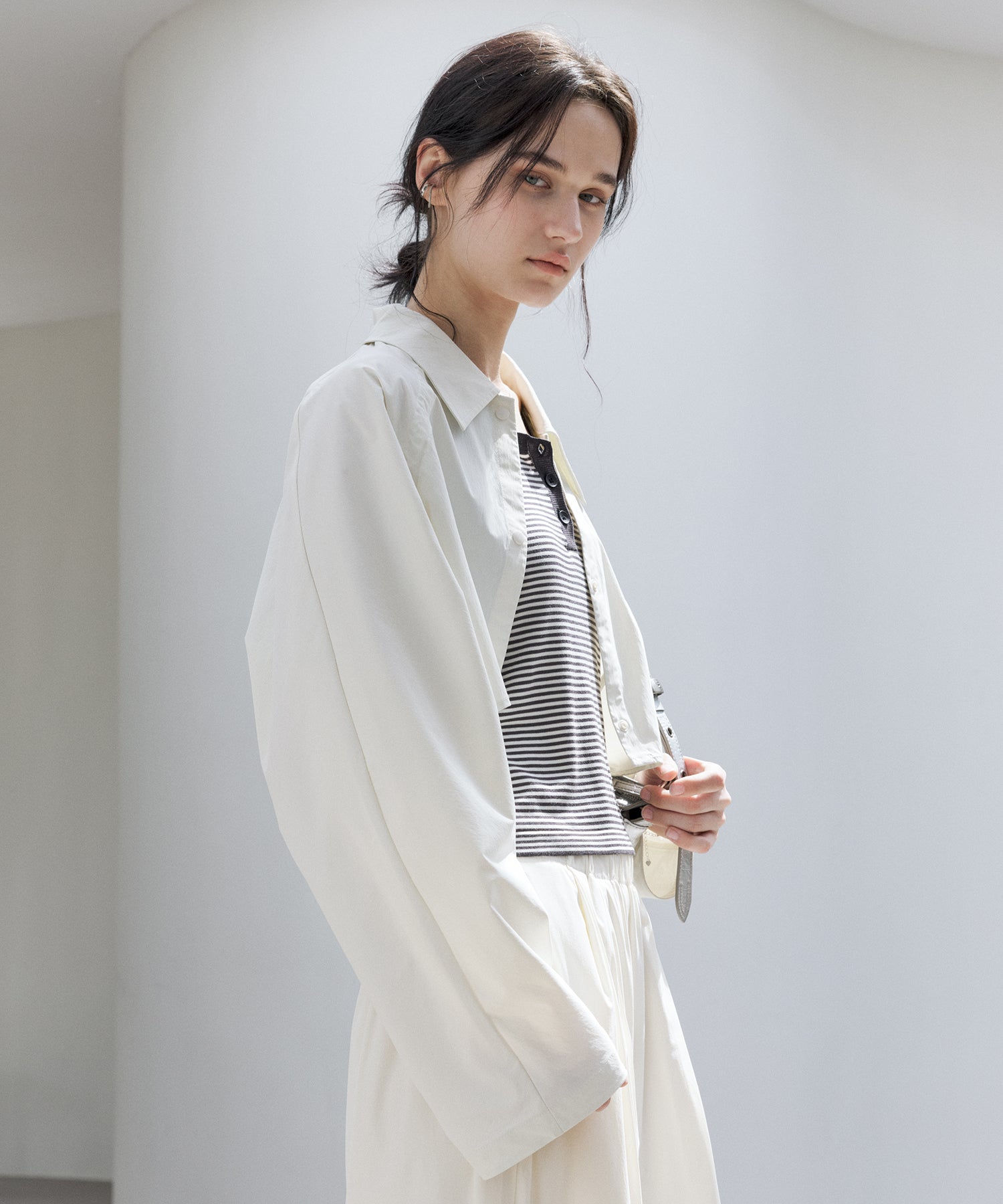 UPF50+ Cropped UV Shirt Jacket with Back Drawstring