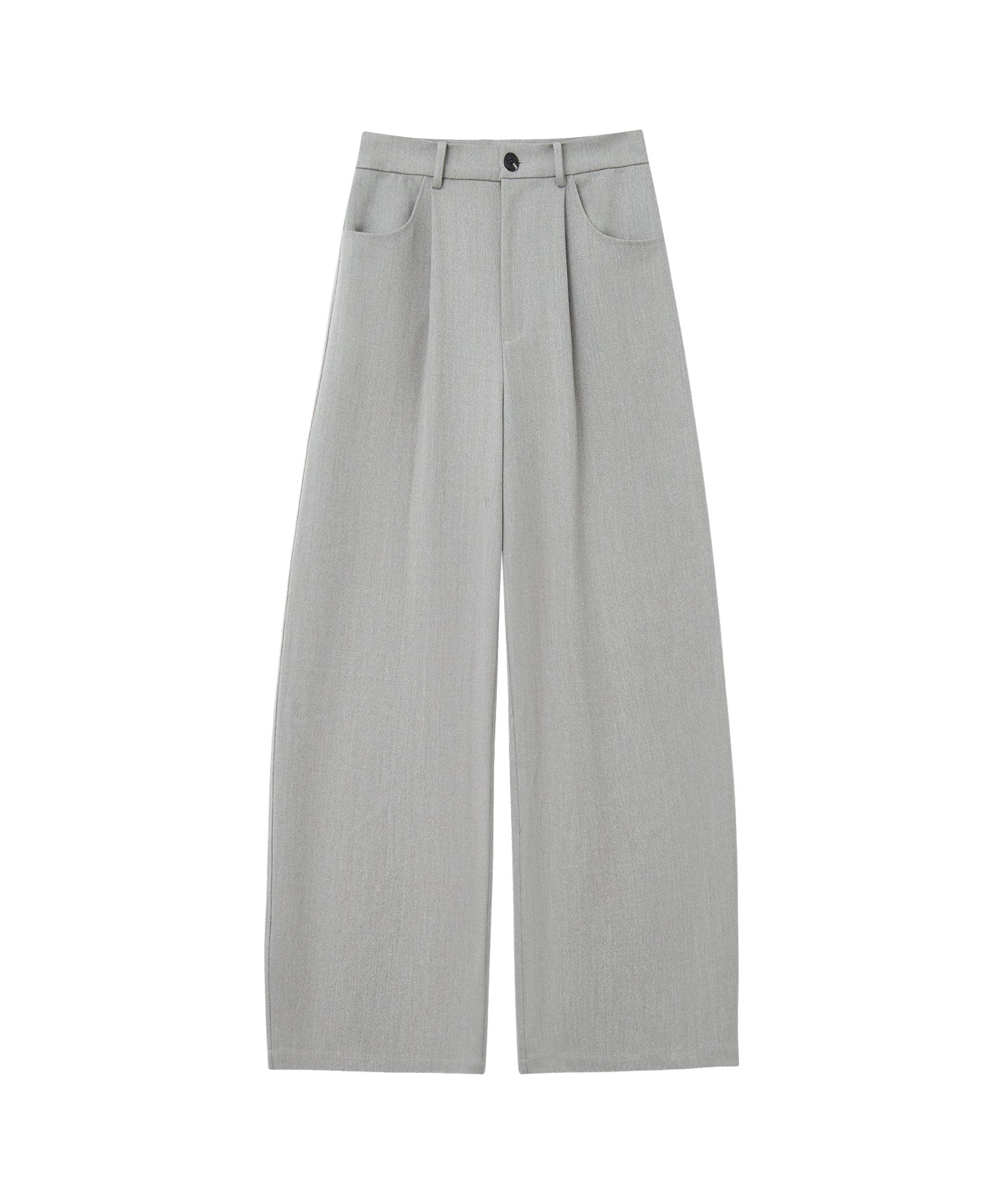 Textured Low-Rise Wide Straight Curved Pants