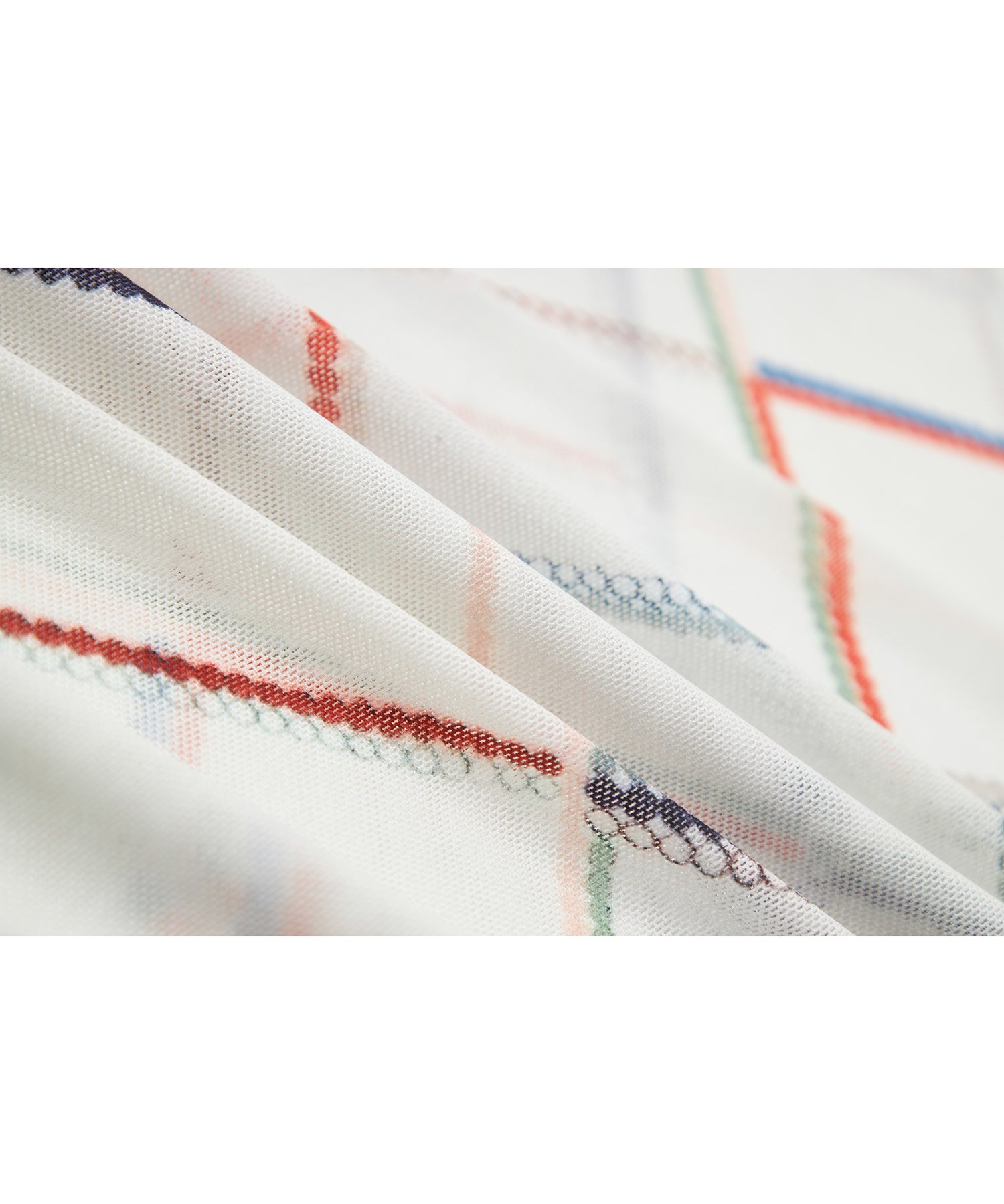 "Shipping from late February to early March" Abstract Print Sheer Mesh Top