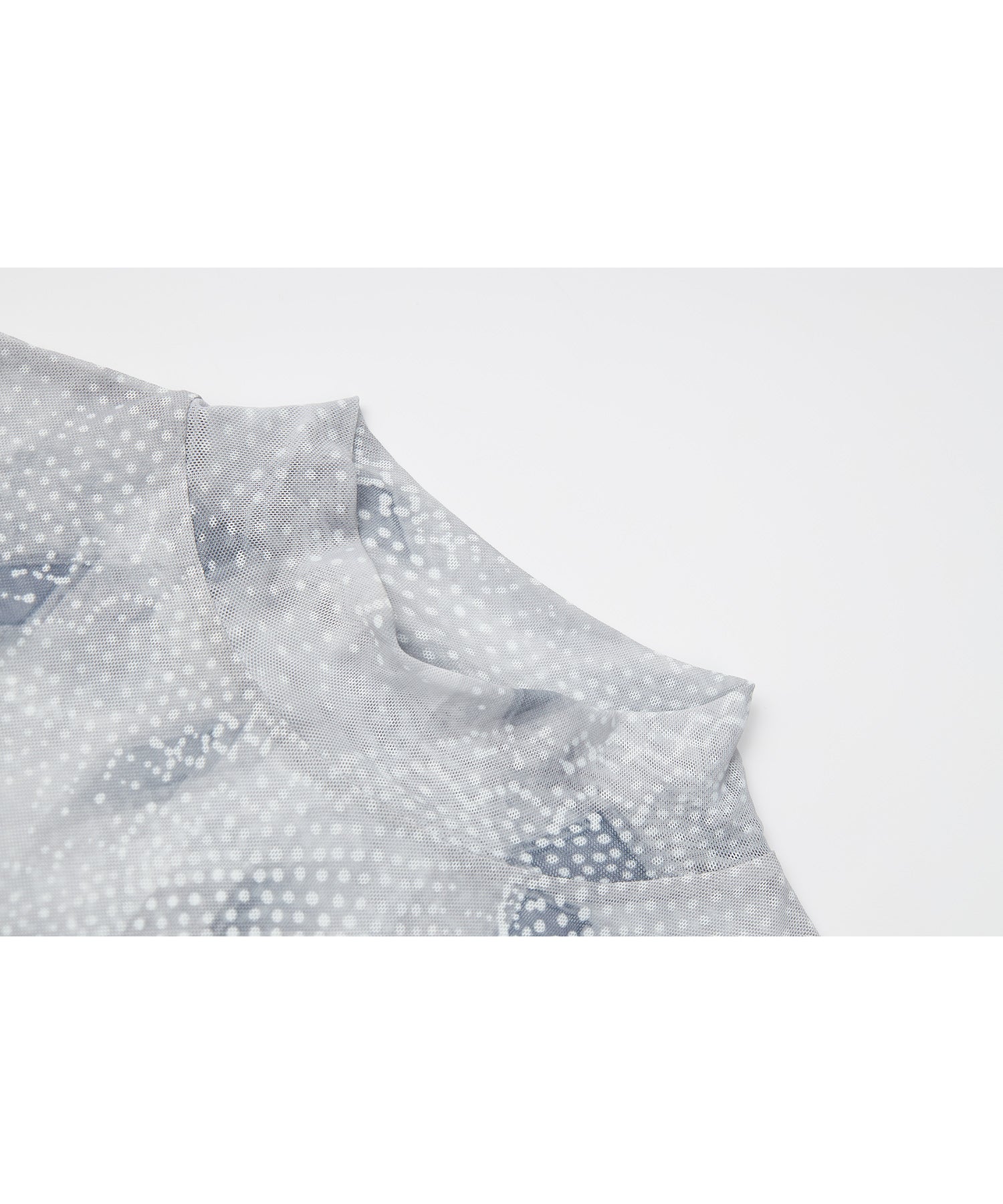 "Shipping from late February to early March" Abstract Print Sheer Mesh Top