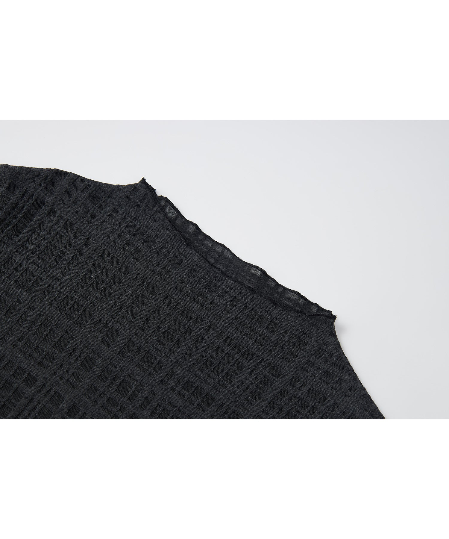 "Shipping from early to mid-March" Check Pattern Sheer Mesh Long Sleeve Top