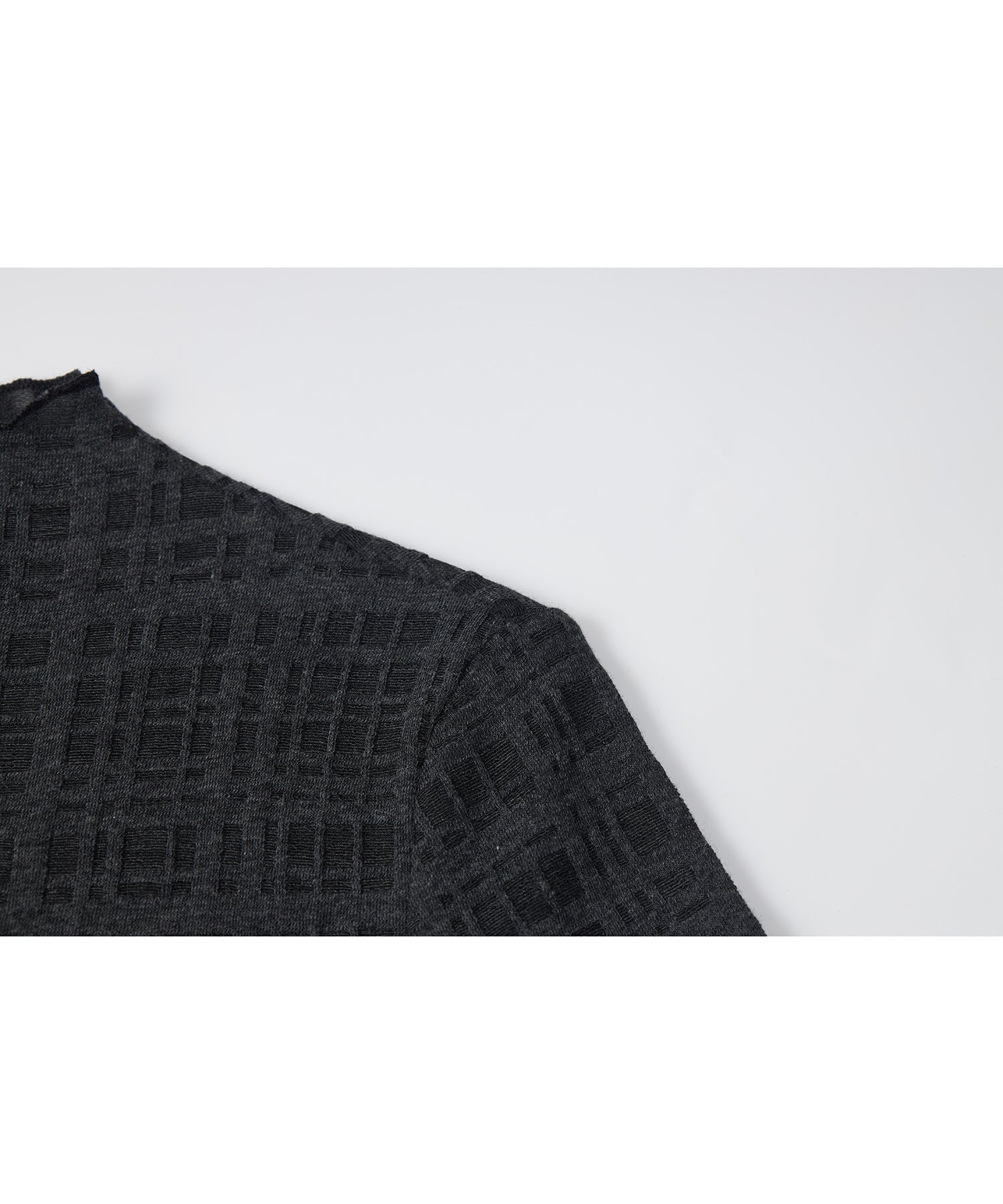 "Shipping from early to mid-March" Check Pattern Sheer Mesh Long Sleeve Top