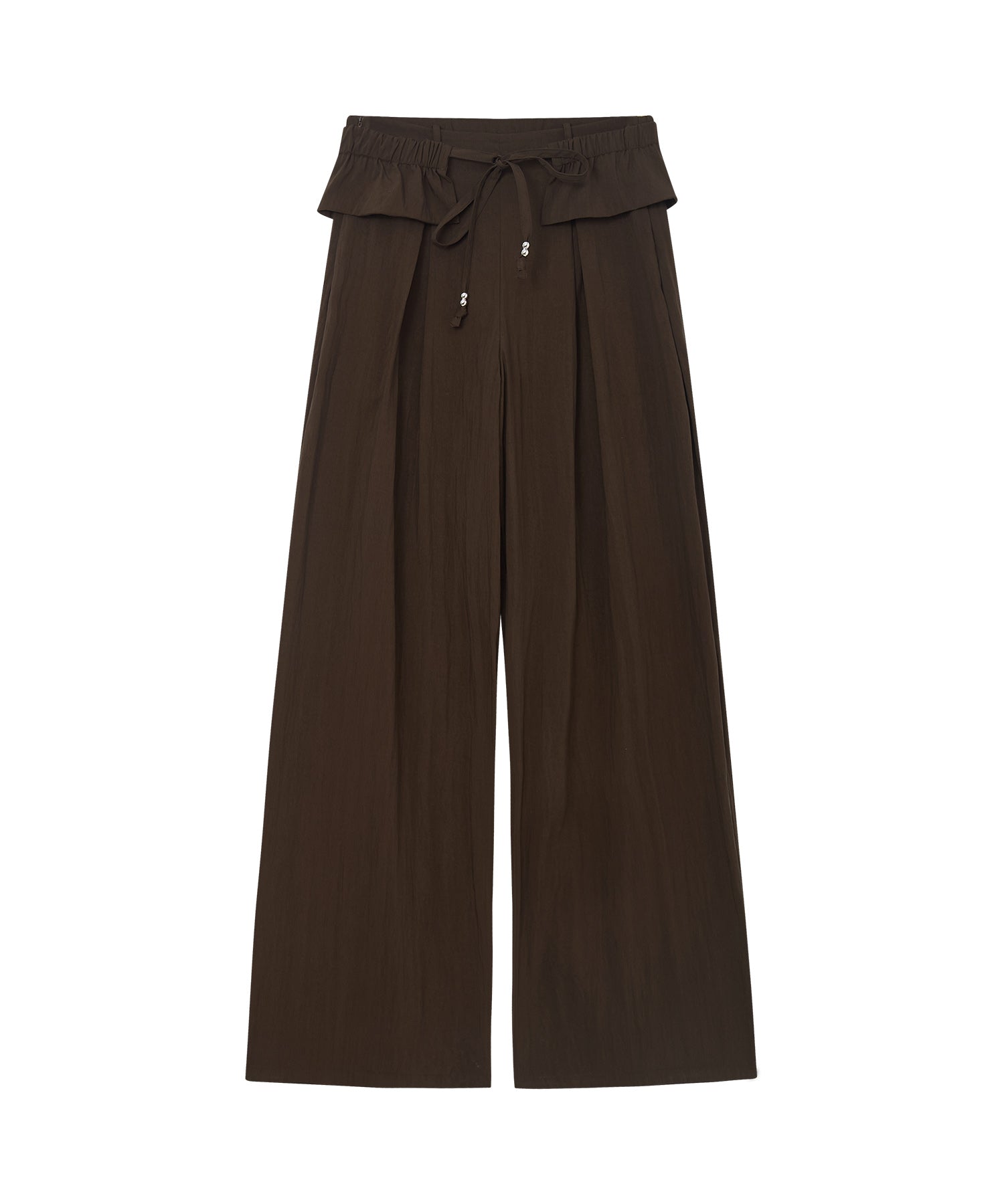 "Shipping from late February to early March" Curved Wide-Leg Drawstring Pants