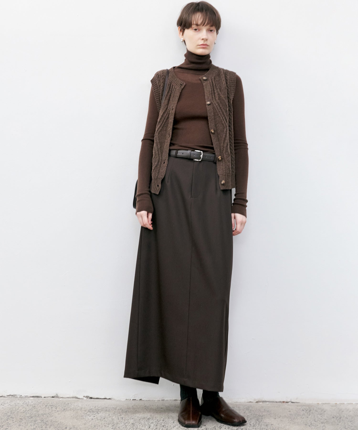 Contrast Panel Turtleneck Top