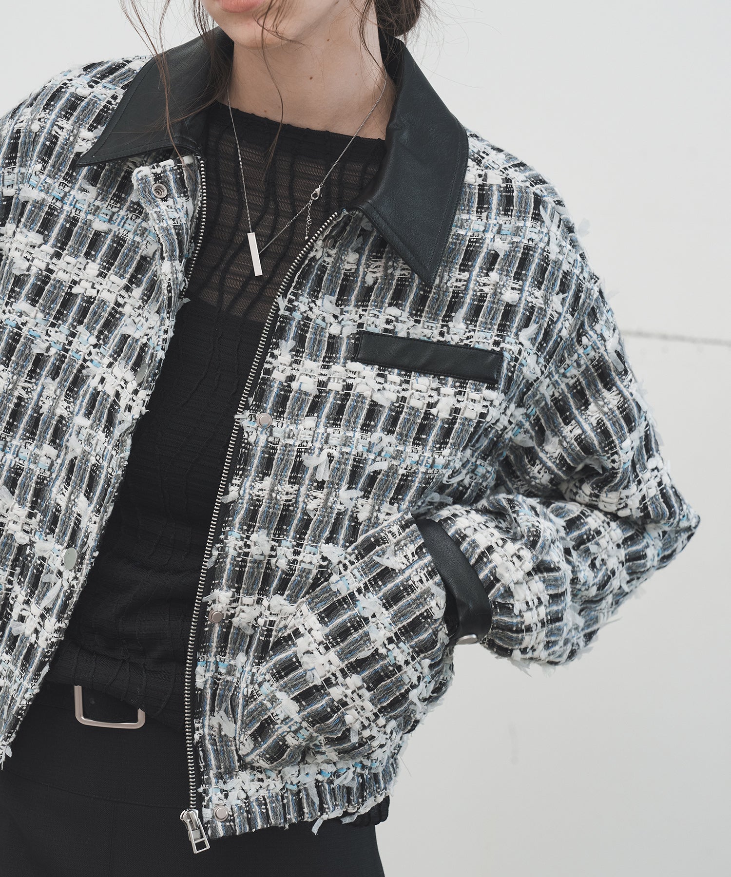 Jacquard Mesh Boat Neck Top – Sheer Long Sleeve Tee