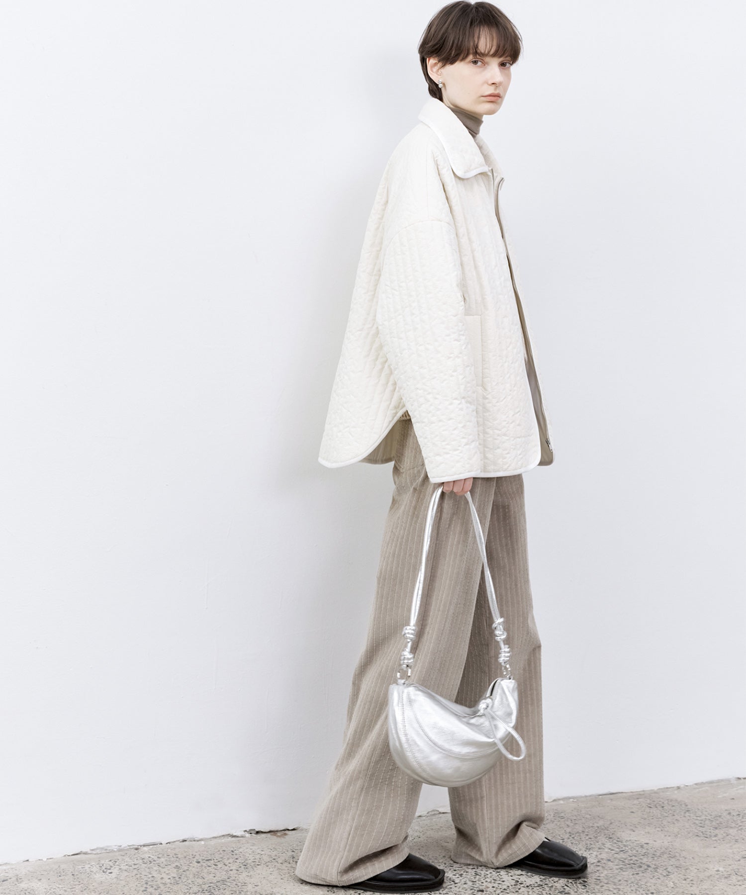 Flocked Print Quilted Jacket