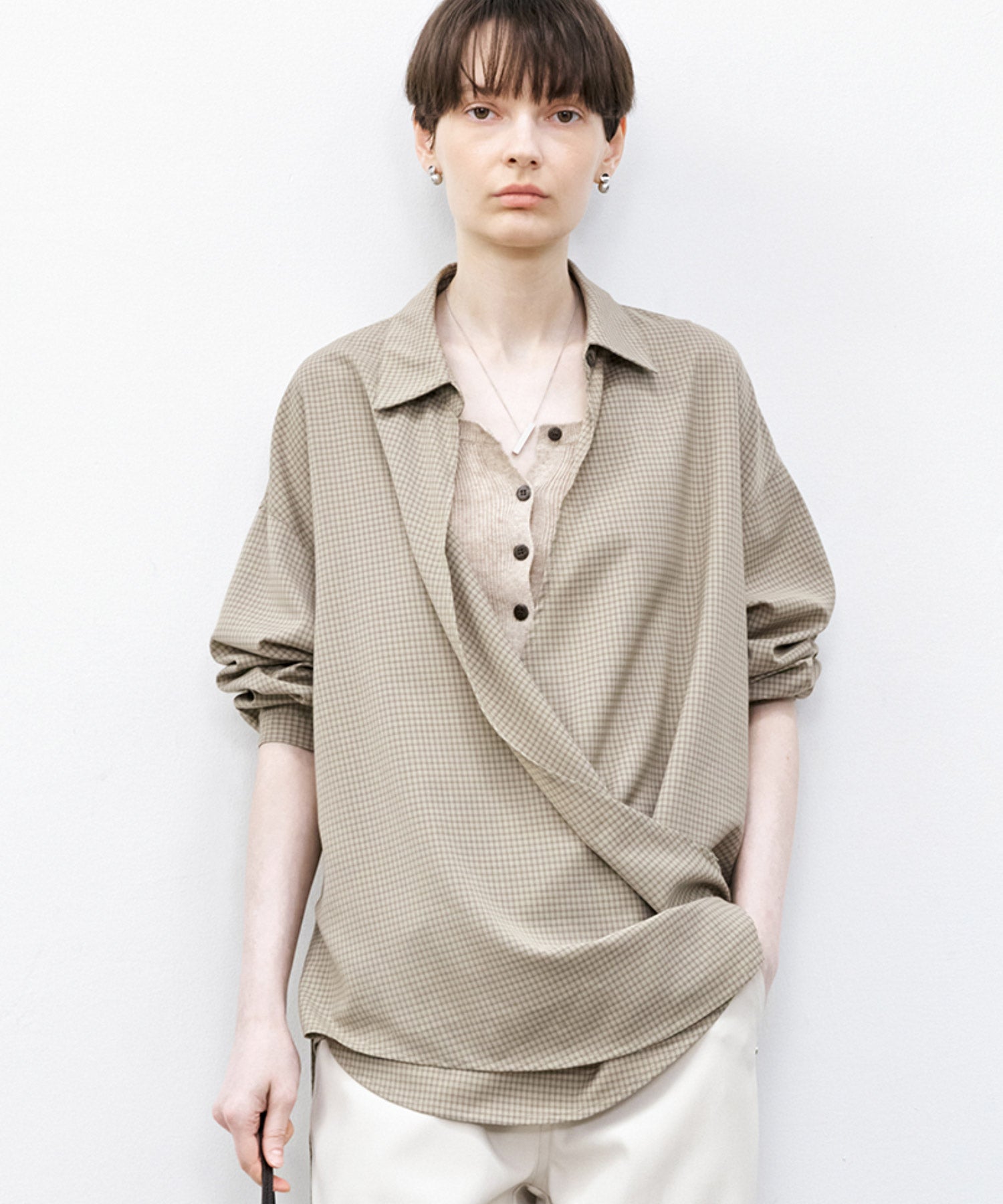 Plaid Asymmetric Shirt