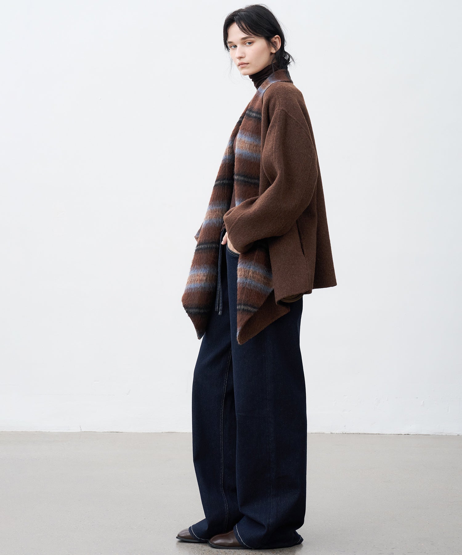 Drawstring Straight Washed Denim Pants