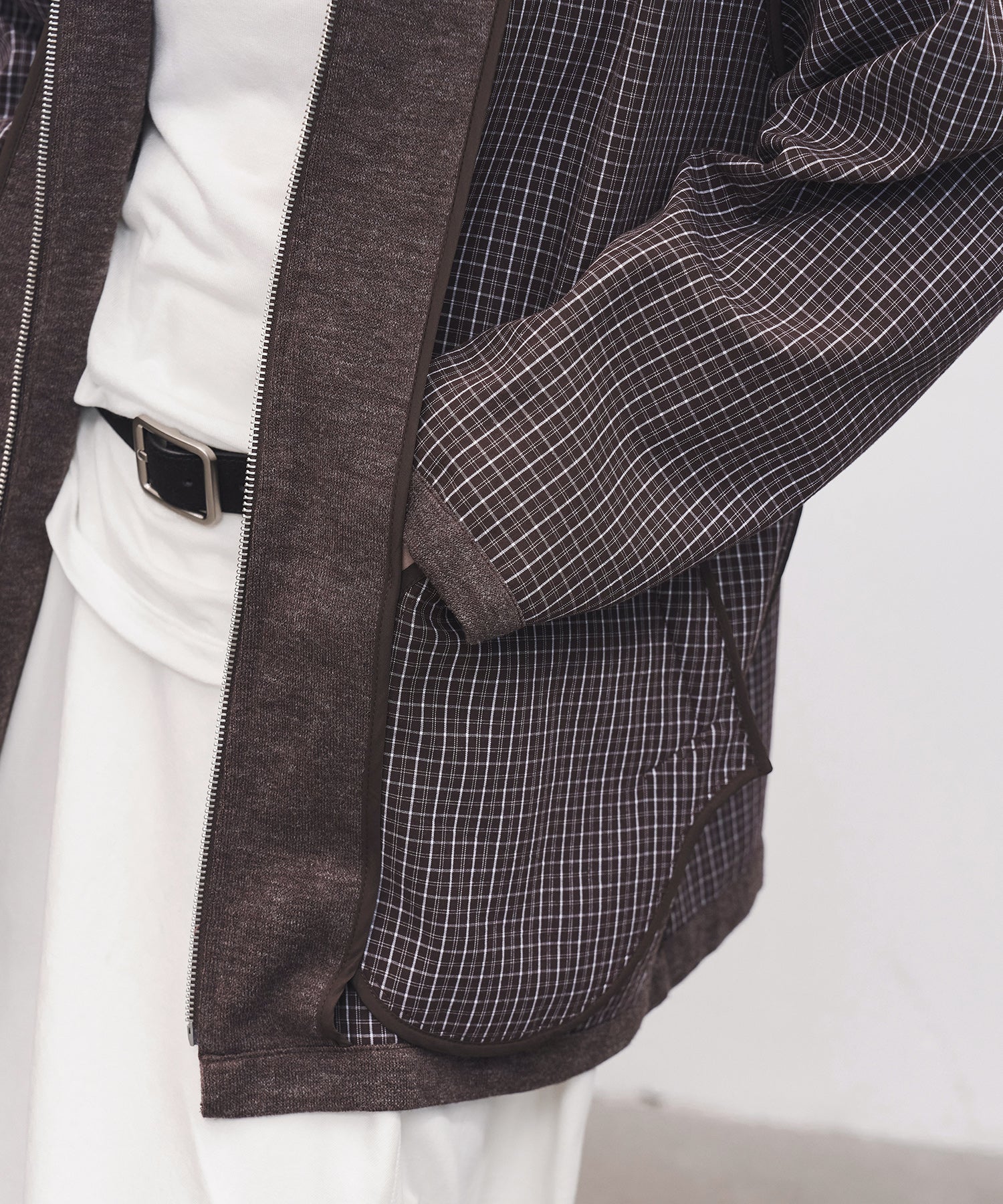 Plaid Double-Sided Oversized Zip Hoodie