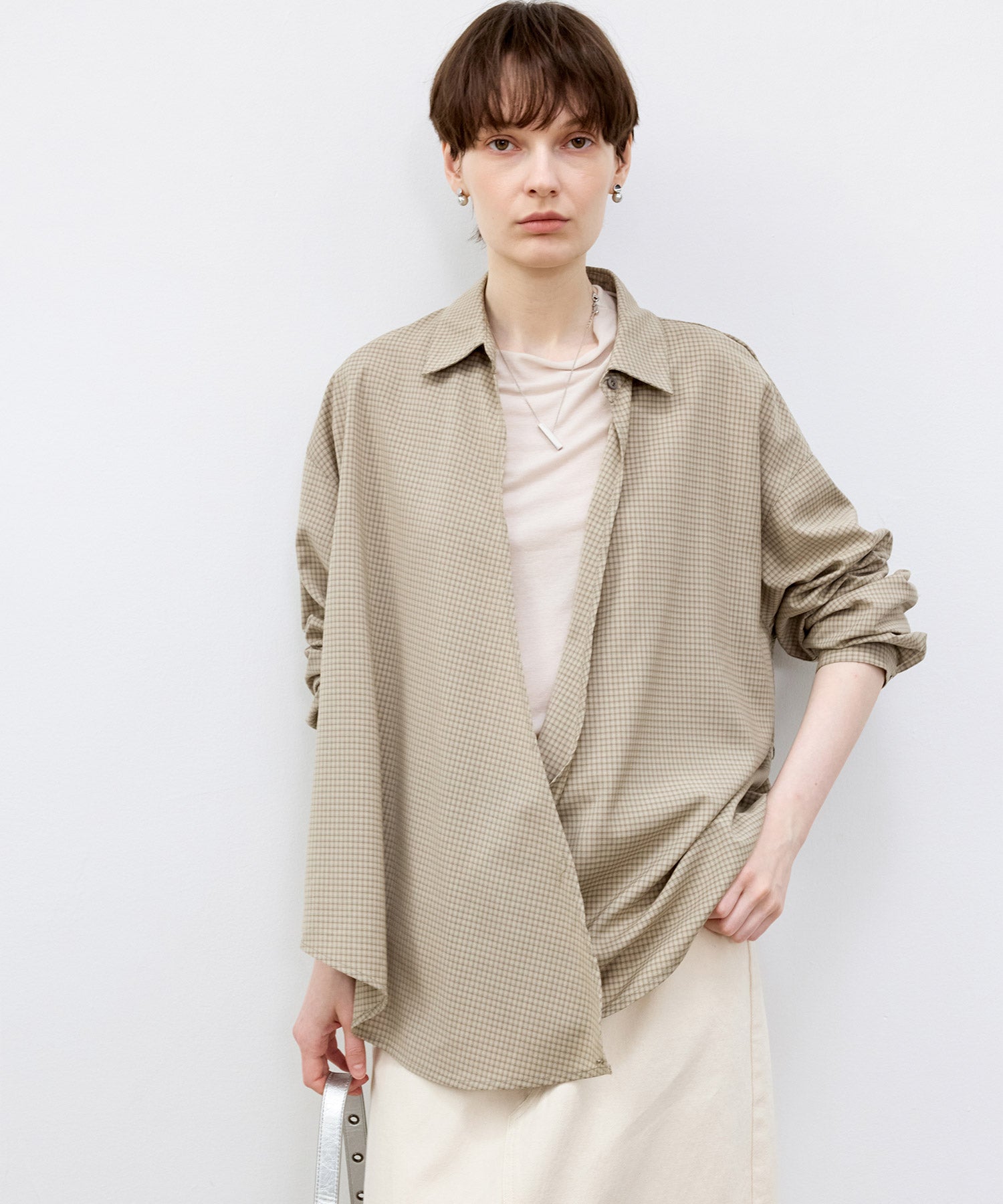 Plaid Asymmetric Shirt